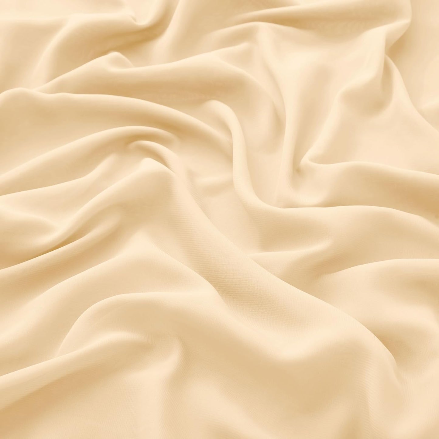 VACVELT Wedding Arch Draping Fabric Champagne Chiffon, 1 Panel Sheer Drapes 30 Inch x 20ft Chiffon Backdrop Curtain Decor, Outdoor Sheer Drapery for Ceremony Party Ceiling