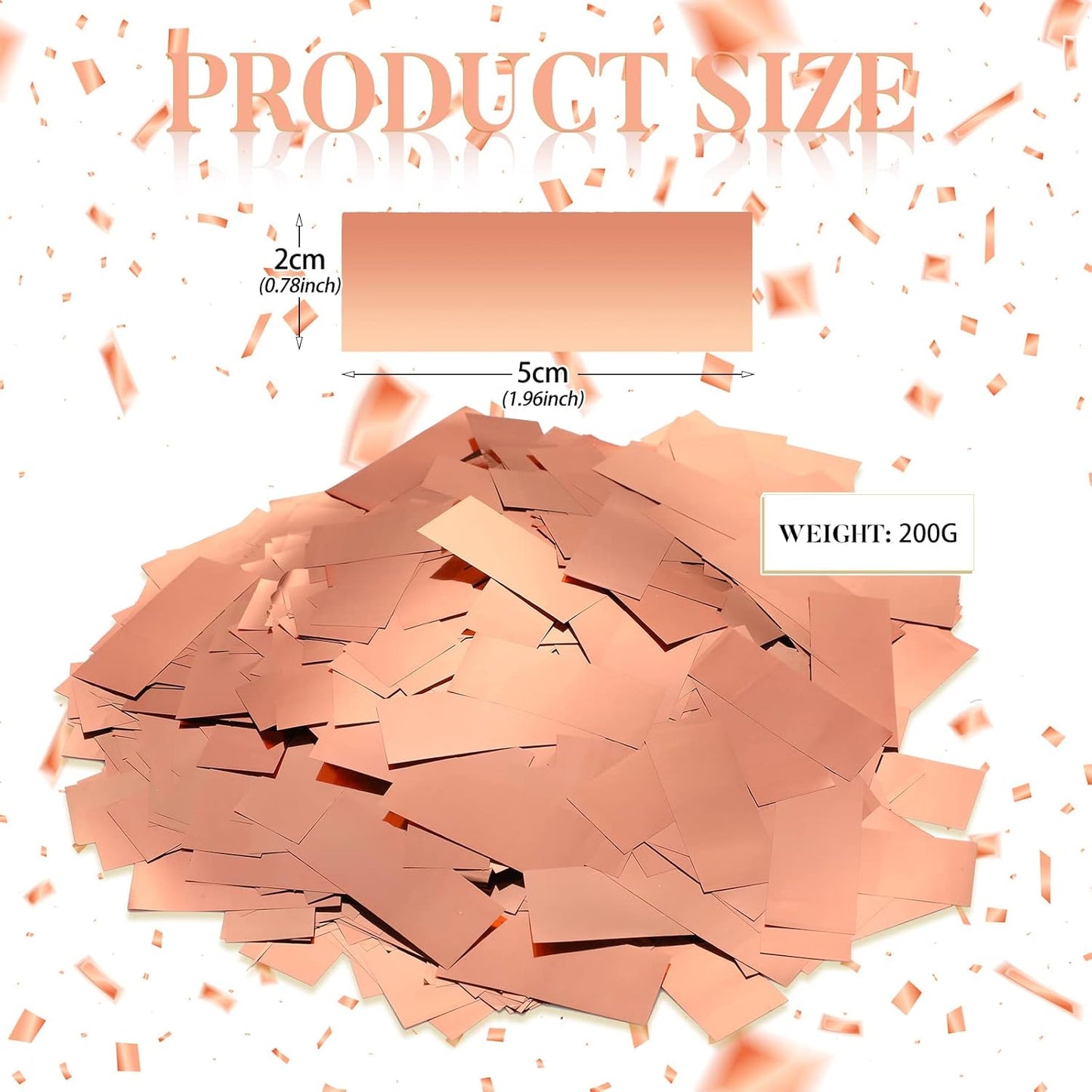 Sumind 200 Grams Gold Silver Large Metallic Confetti Rose Glitter Throwable Table Scatter Foil Confetti for Wedding Birthday Party Baby Shower Graduation Christmas Celebrations(Rose Gold)