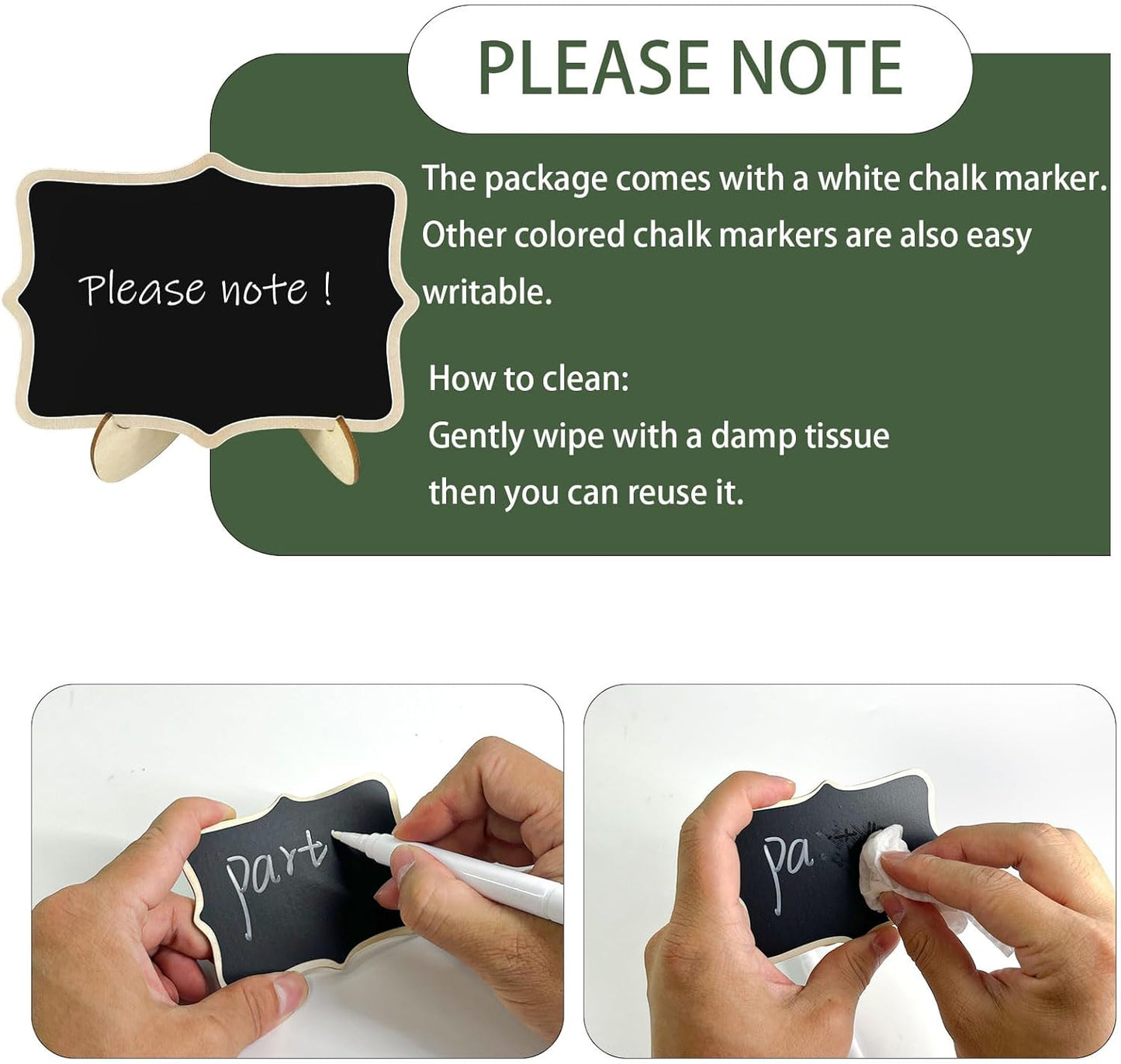 12pcs Mini Chalkboard Signs with Stand,Food Labels for Party Buffet, Food Tag/Name Card for Wedding Table, Name Tag Drink Labels Taco/Candy Bar/Bake Sale Food Sign, Catering Supplies Buffet Display