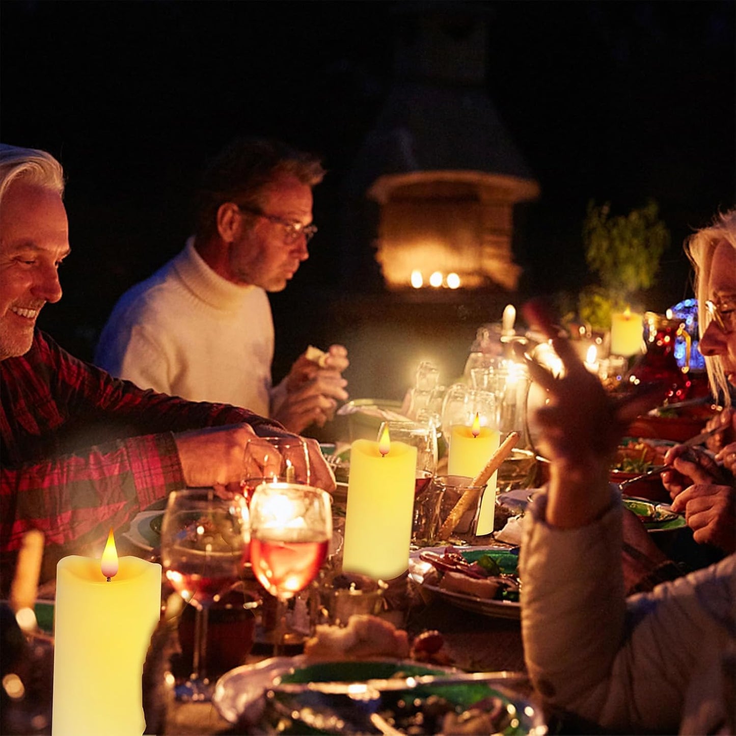 Aignis Indoor Flameless LED Candles Battery Operated with Remote Timer and Unique Double-Color Flame for Home/Wedding/Holiday Decor, Set of 2(D 2.95" x H 6")