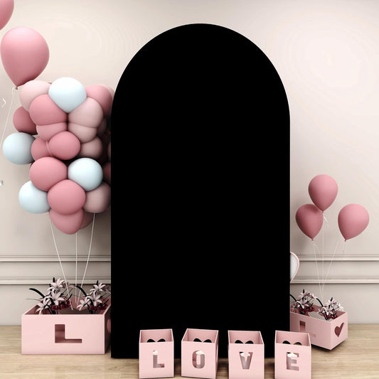 Wedding Arch Cover Black Arch Covers Stretchy Backdrop 4ft Spandex Fitted Arch Backdrop Cover Balloon Arch Stand Cover Round Top Chiara Arch Covers for Gender Reveal Baby Shower Party Ceremony