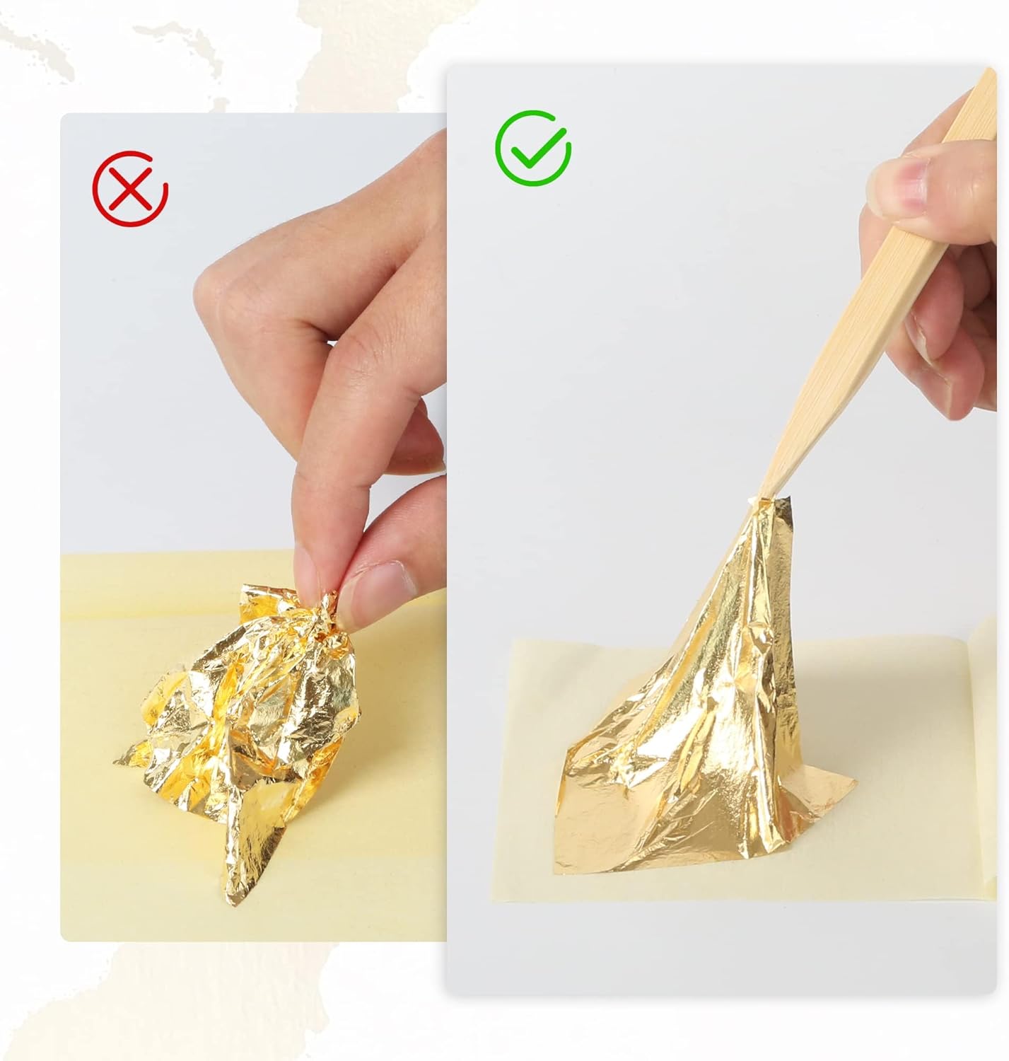 Edible Gold Leaf Sheets, 10 Sheets 1.7" 24kt Gold Foil Edible for Cake Baking, Genuine Food Gold Foil Paper for Cooking, Dessert, Gilding, Craft Art, Holiday Decoration