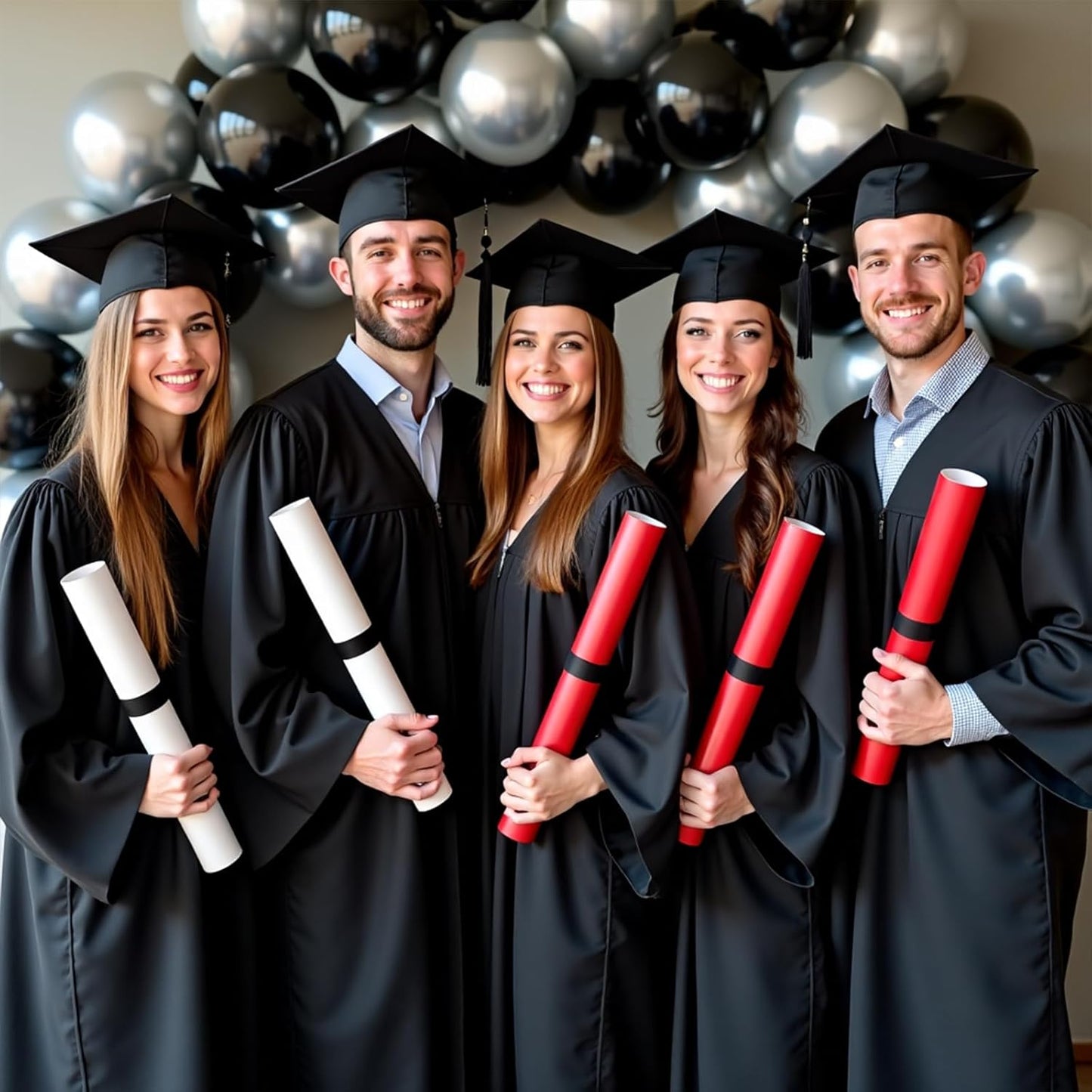 412Pcs Black and Silver Balloons Arch Kit, Latex Balloons Different Sizes 18 12 10 5 Inch for Birthday, Wedding, Graduation, Anniversary Decorations