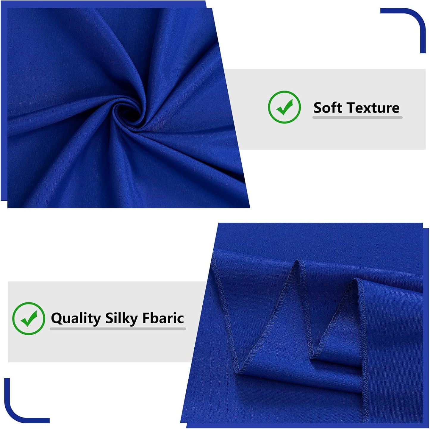 Royal Blue Backdrop Curtains for Party Stage Wedding Ceremony Light Filtering Curtains Photography Backdrop for Baby Showers Rod Pocket Home Sliding Door Decoration, 5ft x 7ft, 2 Panels