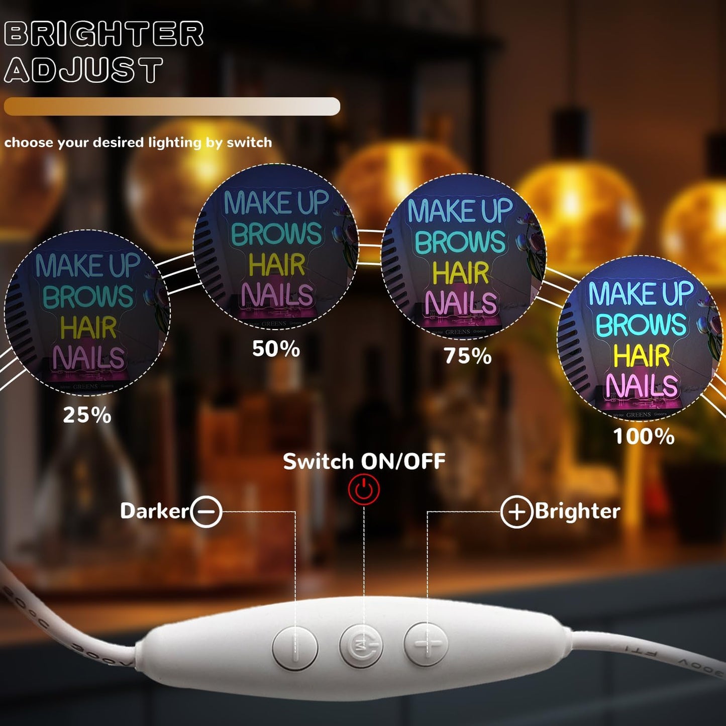 Makeup Studio Neon Sign for Wall Decor, Spa Beauty Room Neon Light,Dimmable Beauty Salon LED Light Up Sign for Bedroom, Business, Salon Decorations