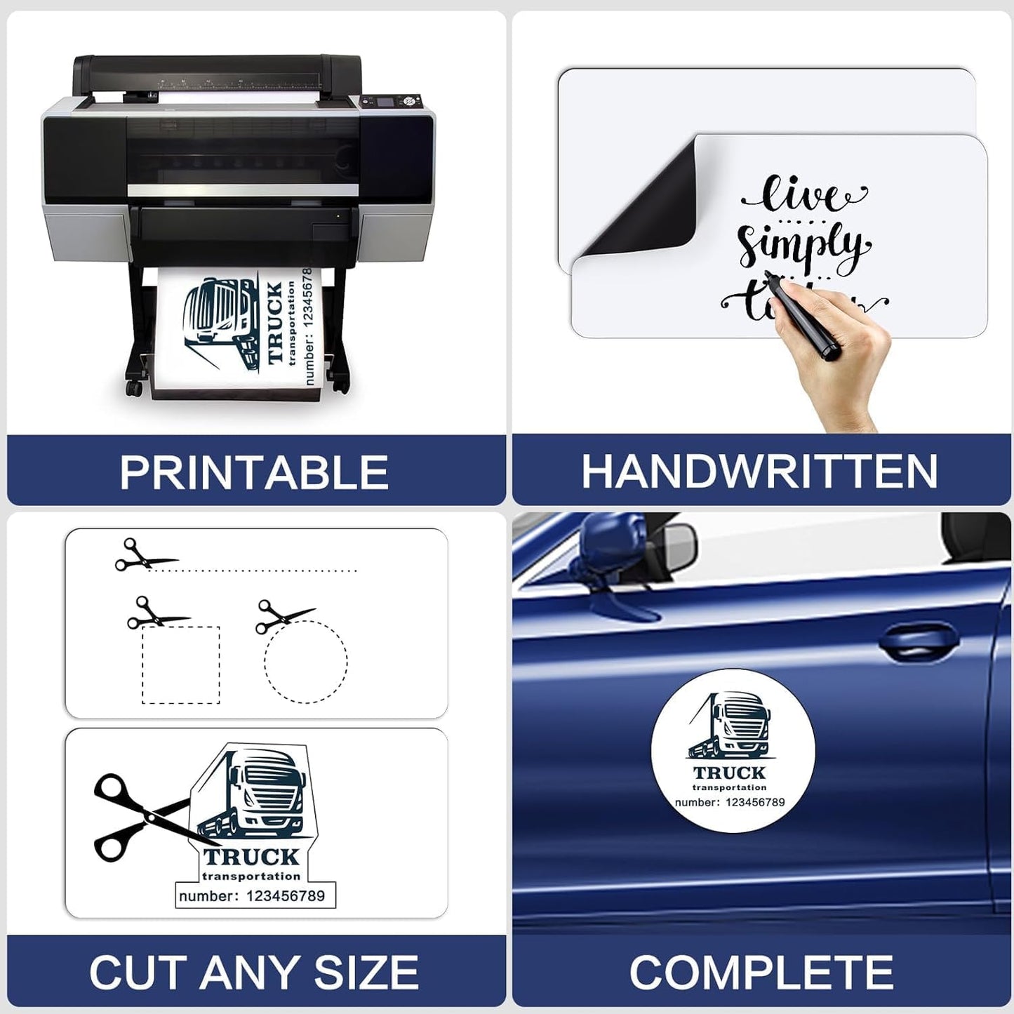 DIYMAG 2Pcs 17x12 Inch Blank Car Magnets, Flexible Magnetic Bumper Sticker Set for Advertising, Preventing Car Scratches and Dents