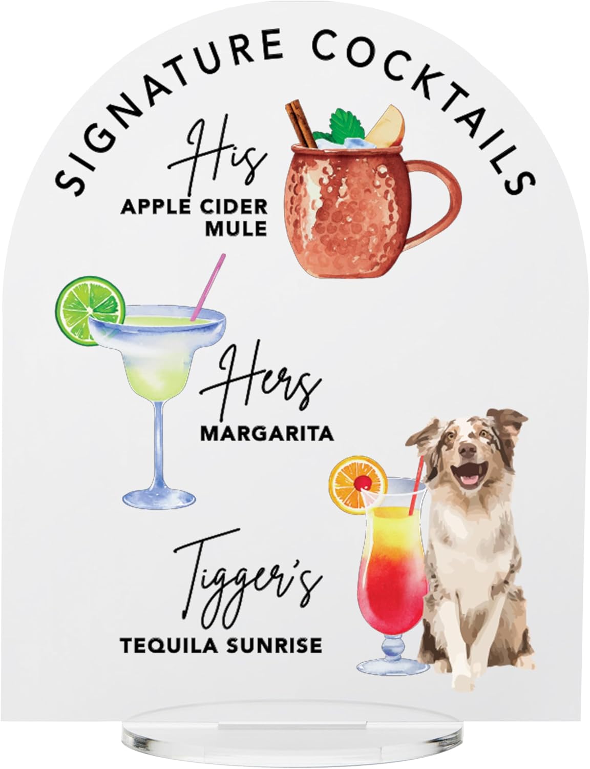 Pet Signature Drink Wedding Signs