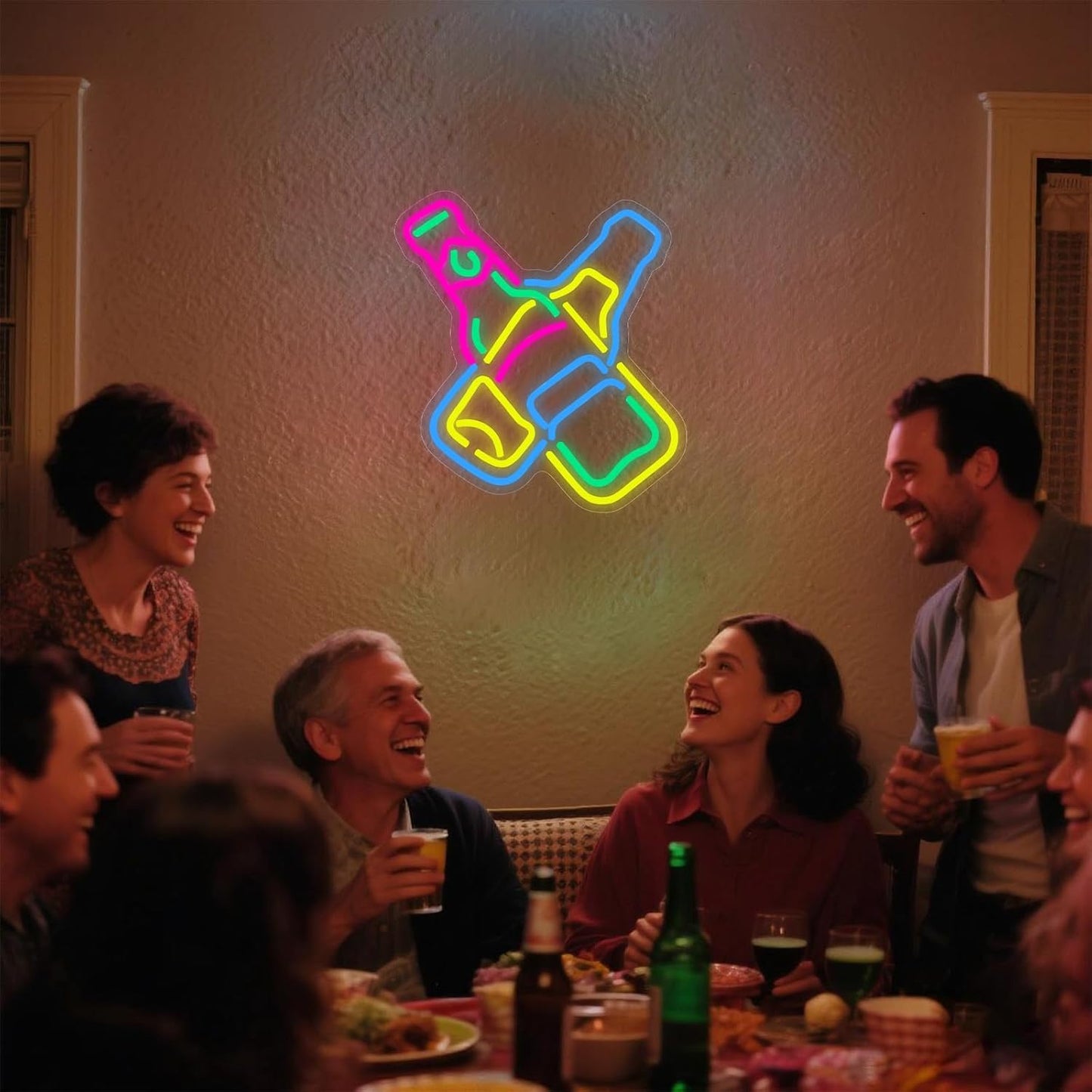 Beer Neon Sign for Wall - Cheers LED Bar Light Sign, Man Cave Decor, Dimmable LED Neon for Home Bar, Garage Pub Sign, Gifts for Beer Lovers