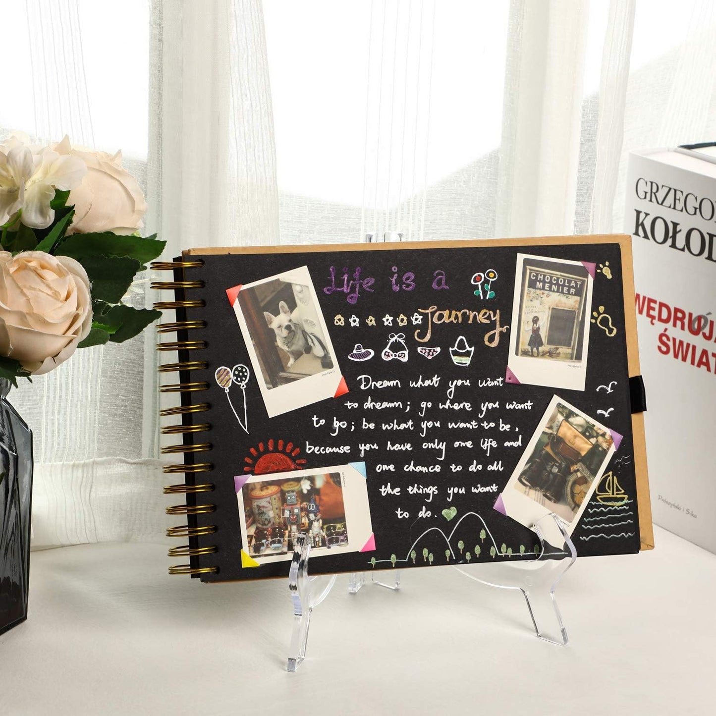 HESTYA 3 Pieces 4.5/7/9.8 Inch Clear Acrylic Easels Display Stands Plate Stands Holders to Display Pictures or Other Items for Weddings, Birthdays, Home Decoration, Tables