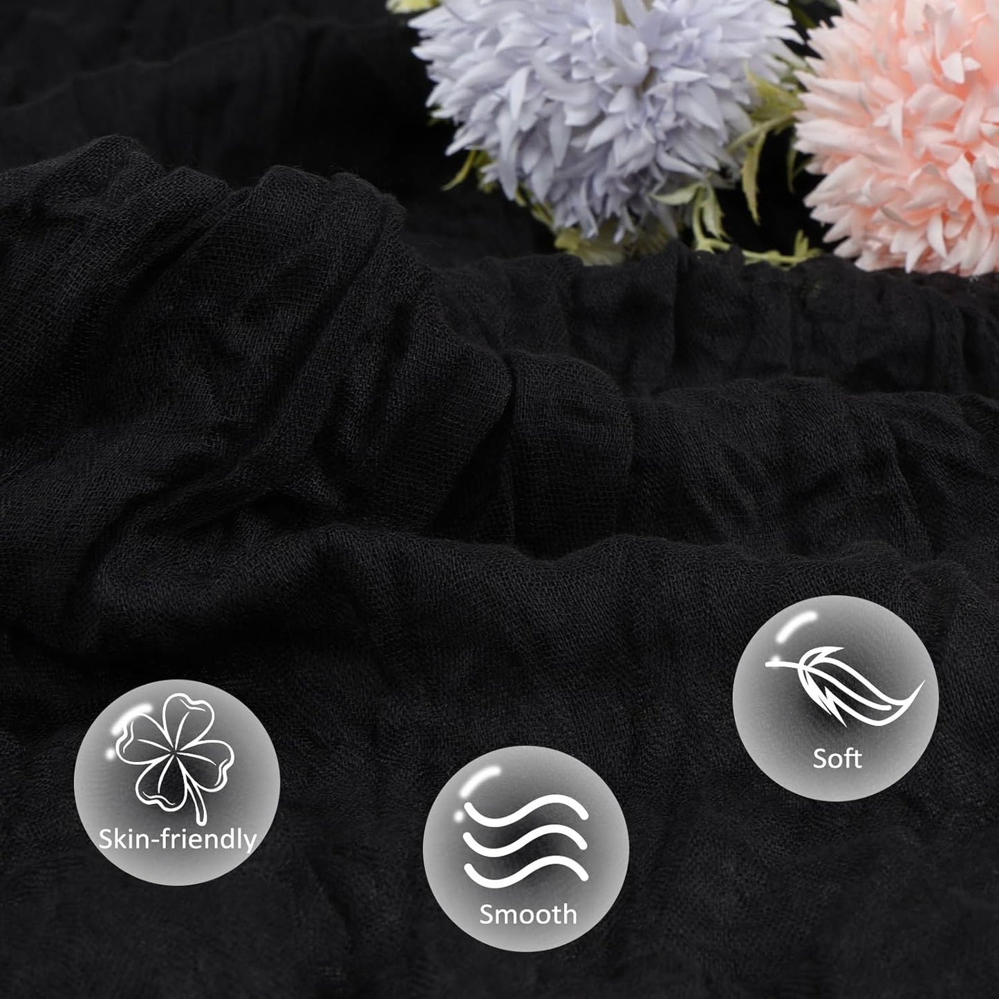 12 Pack Halloween Table Runner Black Cheesecloth 10ft Boho Gauze Fabric Cheese Cloth Table Runner 35 x 120 Inch Rustic Sheer Runner for Wedding Decor Baby Shower Party Table Centerpiece Decoration