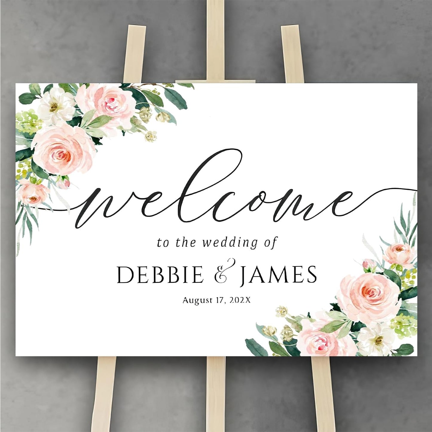 Personalized Wedding Welcome Sign, Welcome To Our Wedding Sign, Blush Pink Wedding Sign, Wedding Welcome Sign, Wedding Sign, Blush Pink Wedding Decor, Blush Pink Wedding Decorations