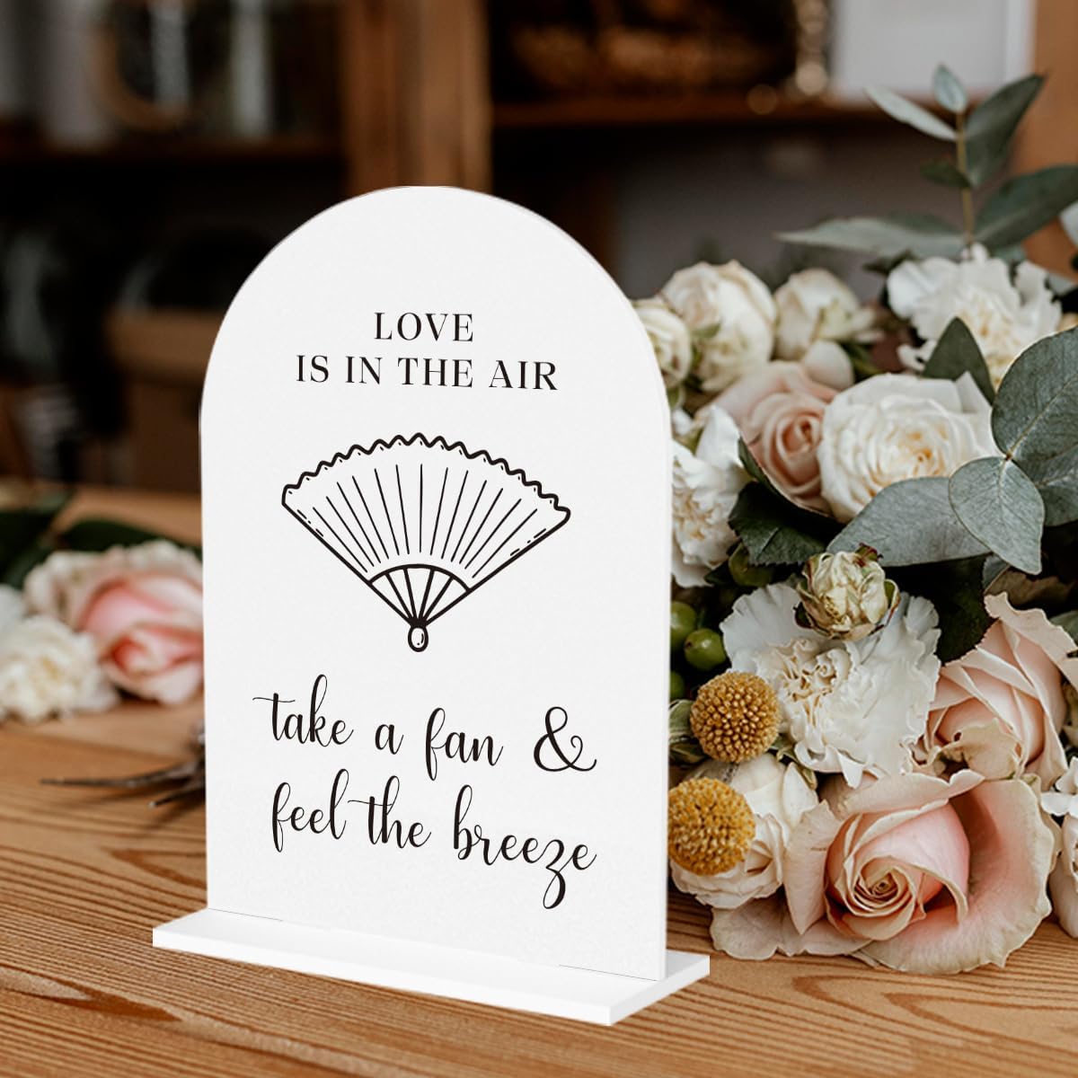Wedding Fan Signage Take A Fan Sign for Wedding Engagement Ceremony Reception wedding fan Acrylic sign for Table Desk