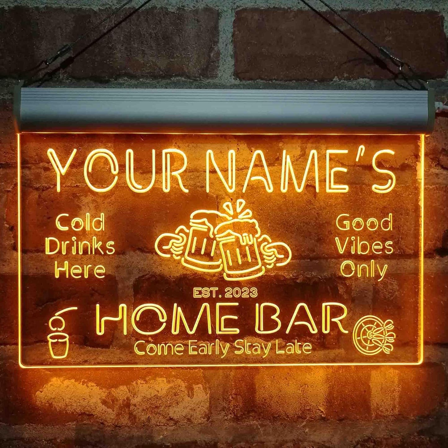 ADVPRO Personalized Your Name Custom Home Bar Beer Established Year Single Color LED Neon Sign 24 x 16 Inches st4s64-p11-tm-y