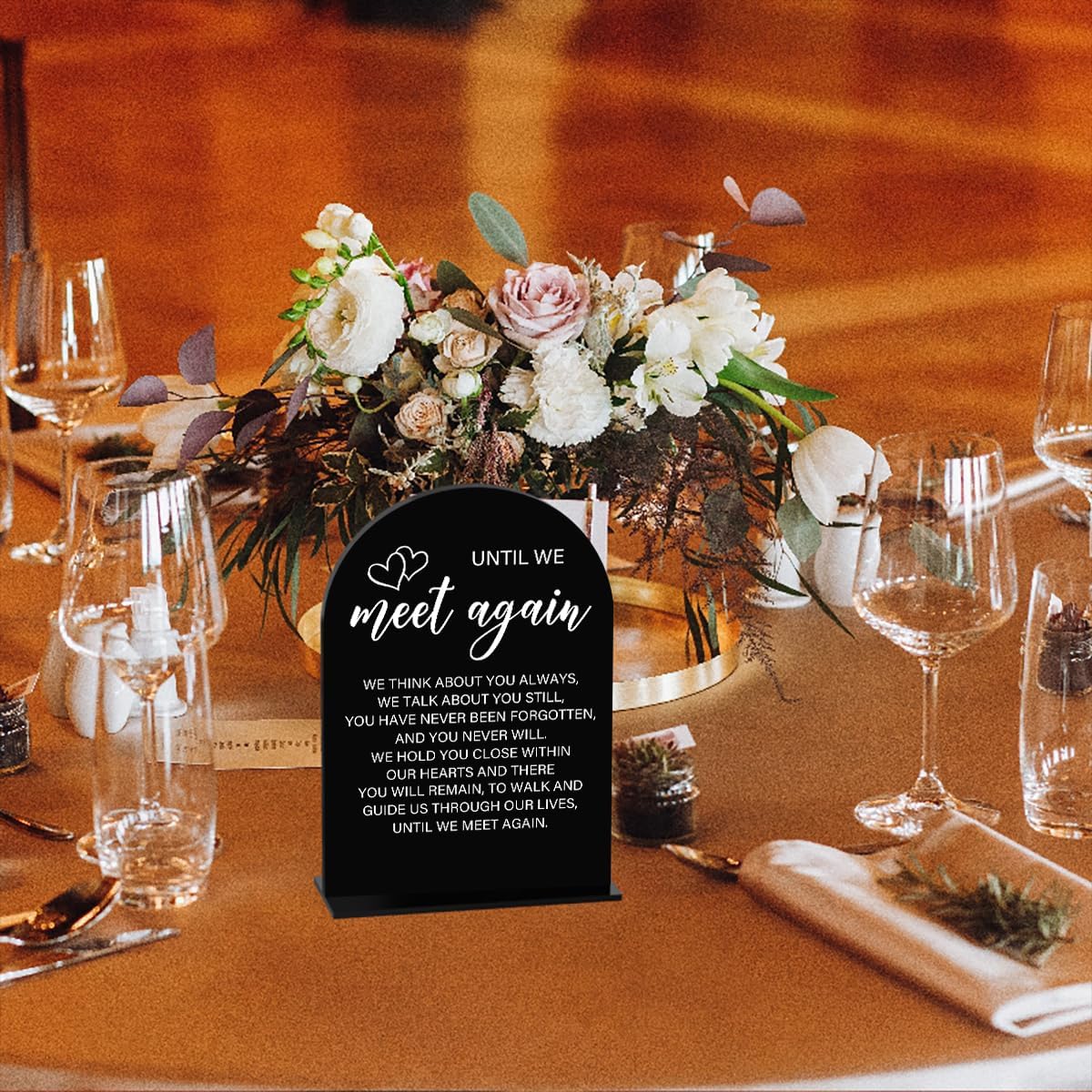 Acrylic Wedding Sign Wedding Signs for Ceremony Until We Meet Again Sign for Wedding Modern Calligraphy Arch Acrylic Table Top Sign for Wedding Reception and Event Party Table(black）