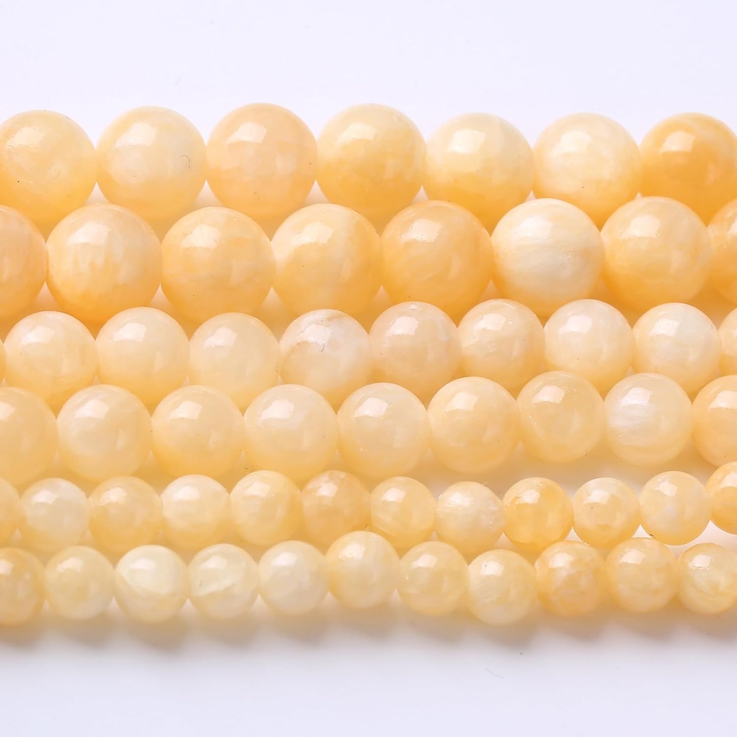 Rice Topaz Stone Beads Gemstone Round Crystal Energy Jade Beads Stone Beads for Jewelry Making DIY Bracelet Necklace Jewelry Making 1 Strand 15.5inch 35PCS 10MM