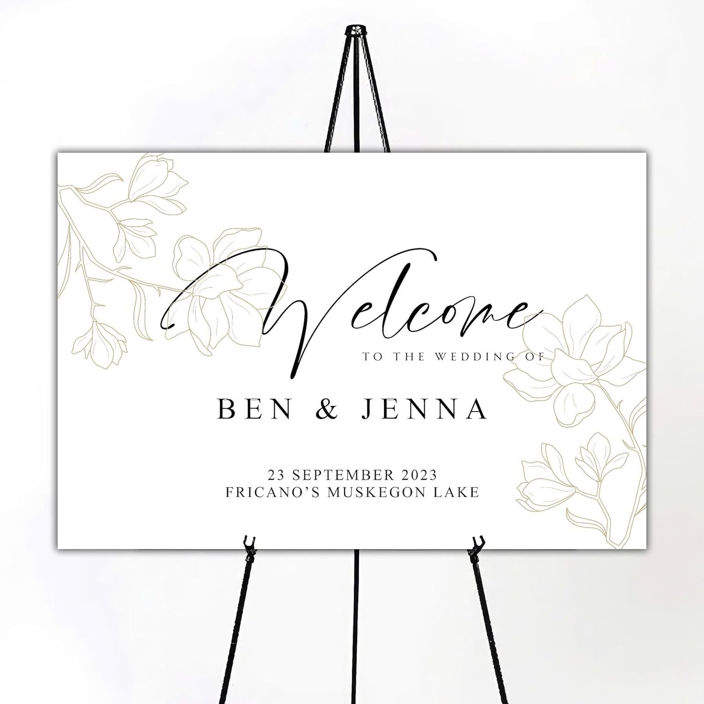 Personalized Wedding Welcome Sign Foliage Print Entrance Wedding Décor