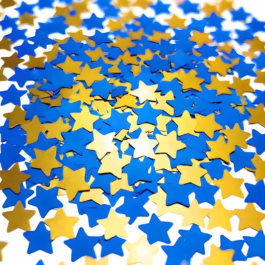 Yellow Blue Metallic Foil Star Confetti 0.78inch/2cm 8000Pcs Table Confetti for Party Birthday Decoration or Filled Balloons