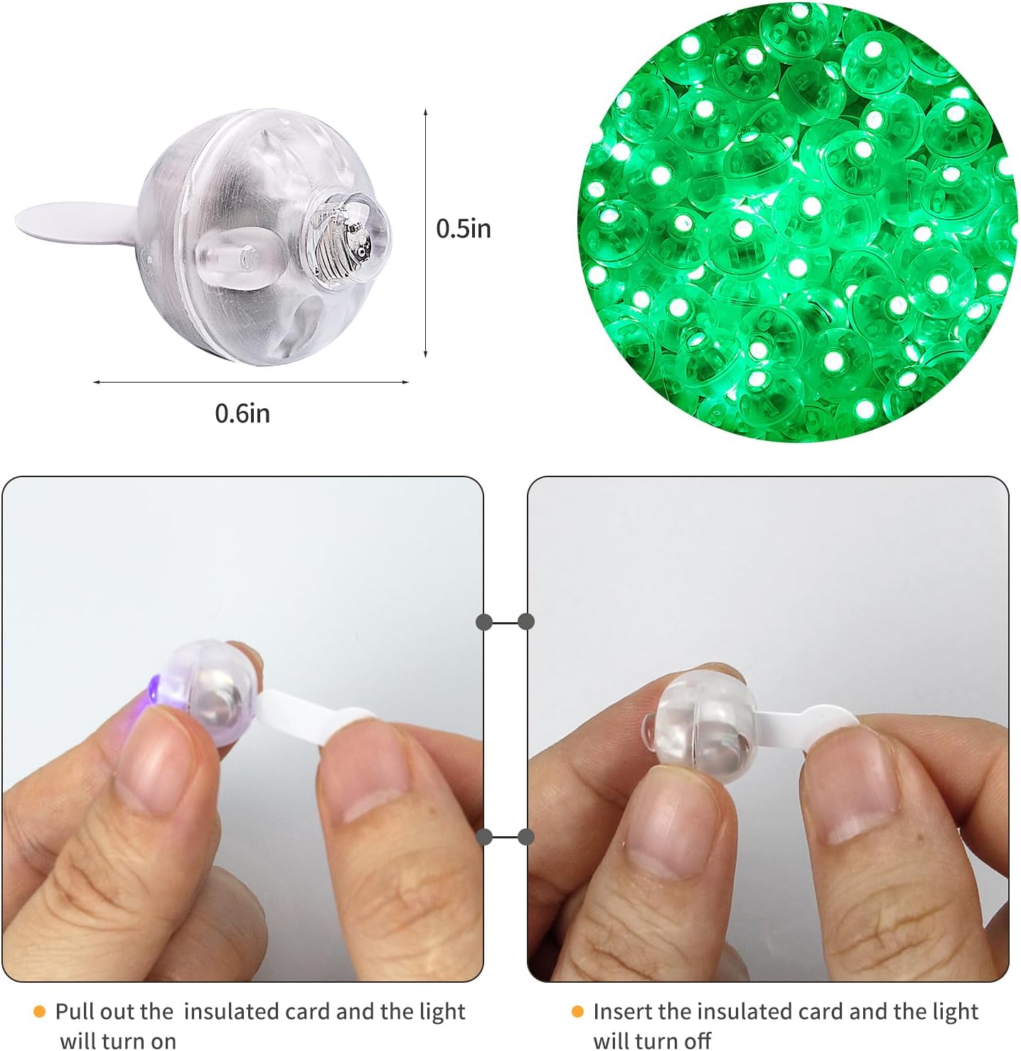 Aogist 200pcs Green Balloon Light,Long Standby Time Waterproof Mini Ball Light,Round LED Flash Lamp for Paper Lantern Balloon Party,Wedding,Birthday,Festival,New Year and Christmas Decorative