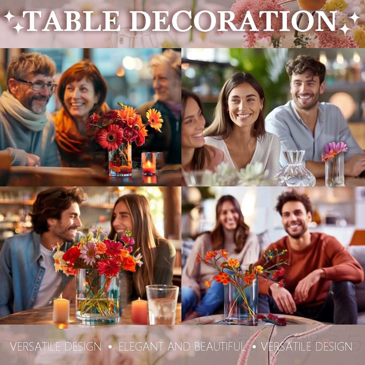 12pc Glass Cylinder Bud Vases for Centerpieces,6 inch Tall Irised Crystal Clear Flower Vases in Bulk,Hurricane Glass Candle Holders for Table Centerpiece Formal Dinners Home Decor