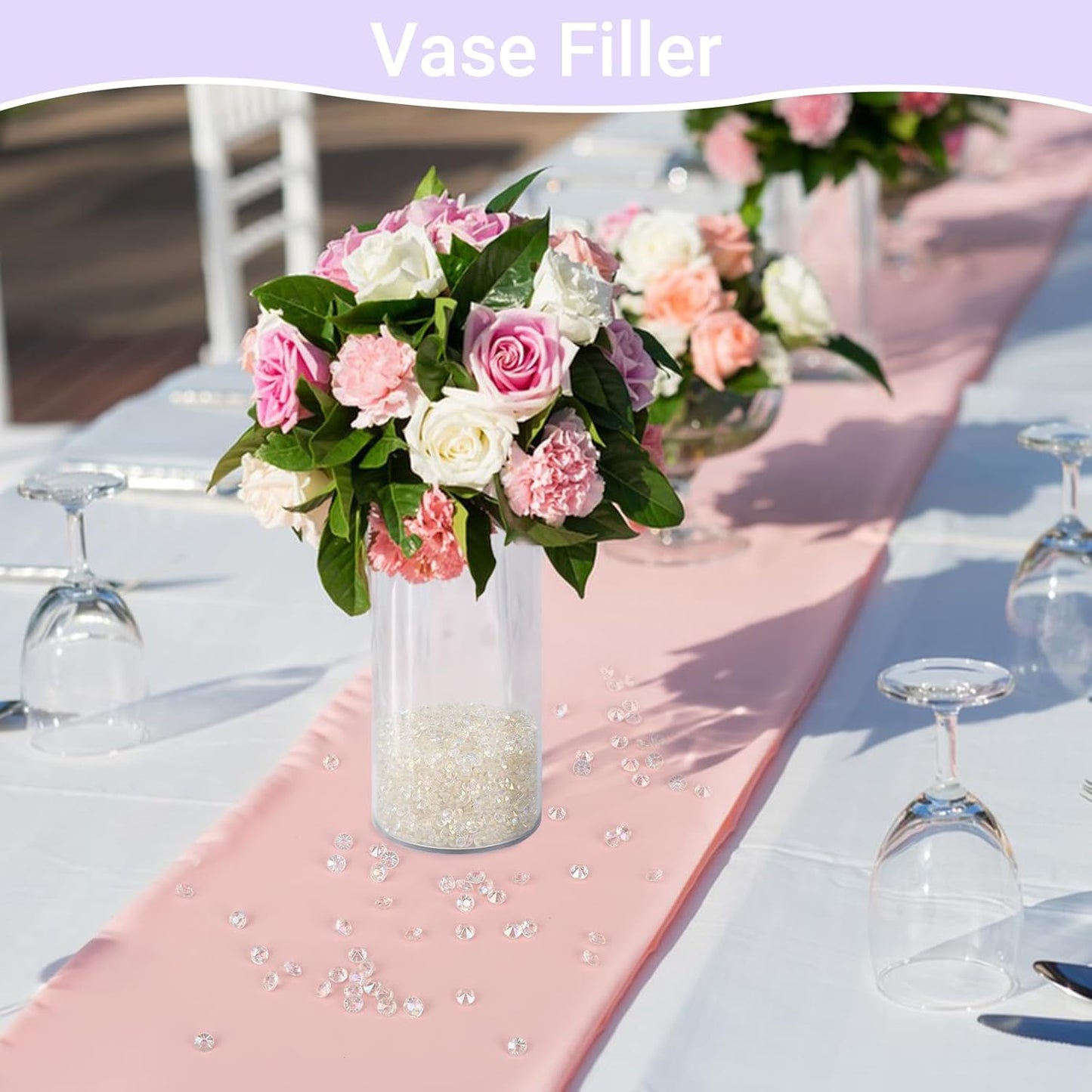 SUREAM 4500PCS Acrylic Diamonds Gems, Colorful 6mm Crystal AB Ice Rocks Crystals for Vase Filler, Table Scatter, Christmas, Wedding, Birthday Party, Arts & Crafts, Home Decorations