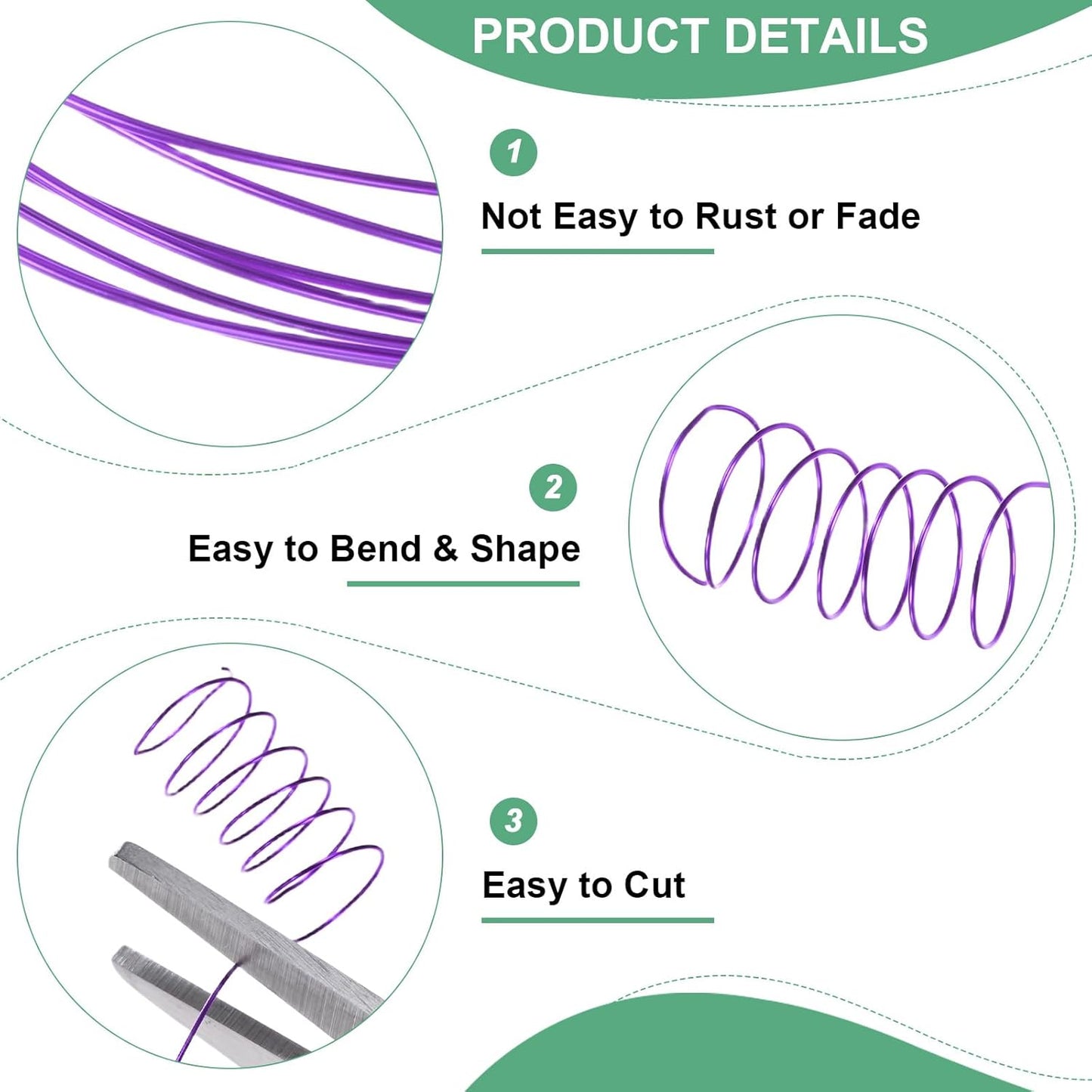 2-Rolls 0.3mm Jewelry Wire, 28 Gauge 328FT Craft Wire Copper Beading Wire for Jewelry Making/Planting/Weaving/DIY Crafting, Soft Metal Wires [100M, Purple]