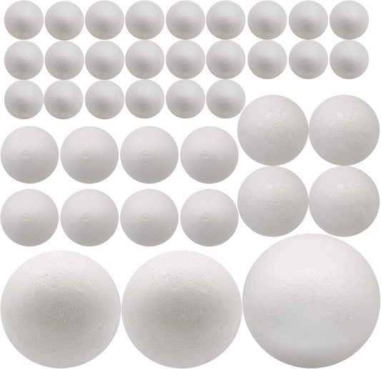 FFchuanhe 39 Pack Craft Foam Balls, 5 Sizes Including 2-7.8 in, Polystyrene Smooth Round Balls for Arts and Crafts, Wedding, DIY Craft for Home, Supplies School Craft Project and Holiday Party