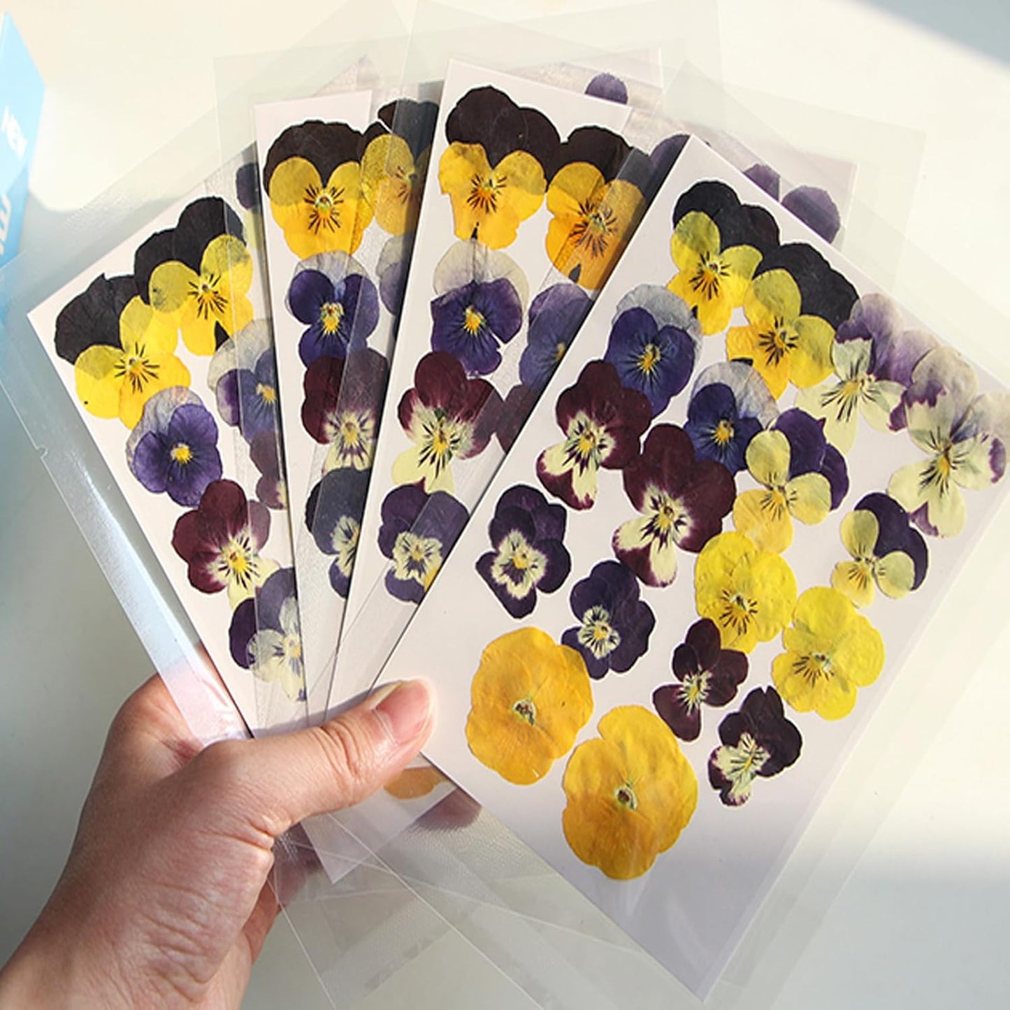 54 Pcs Dried Pressed Flowers for Resin DIY Art Crafts Natural Dry Floral Epoxy Jewelry Real Flower Decor Cakes Phone Cases Candles Handmade Soap Purple Pansy