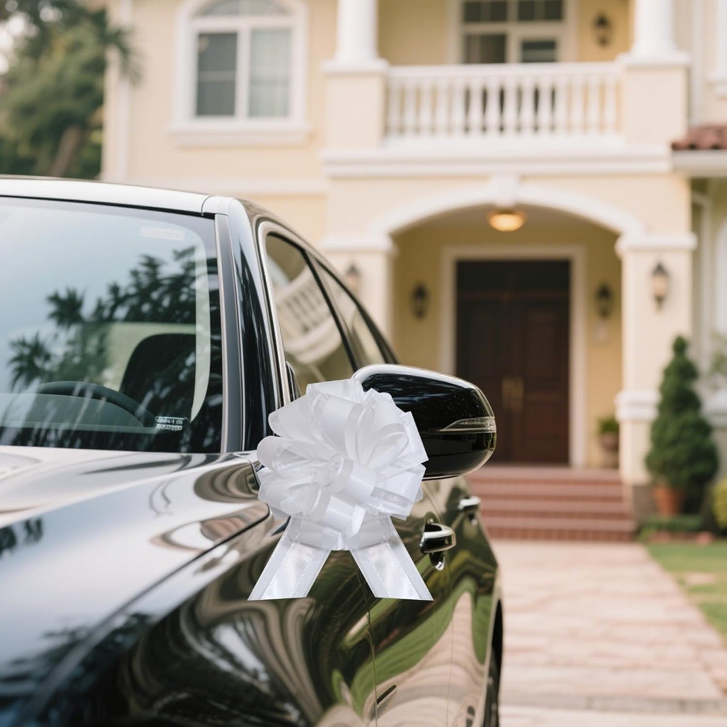 6 Pcs 6 Inch White Pull Bows, Perfect for Gift Wrapping, Weddings, Party Decorations, Crafts Easy-to-Use Ribbon Bows for Gifts and Events