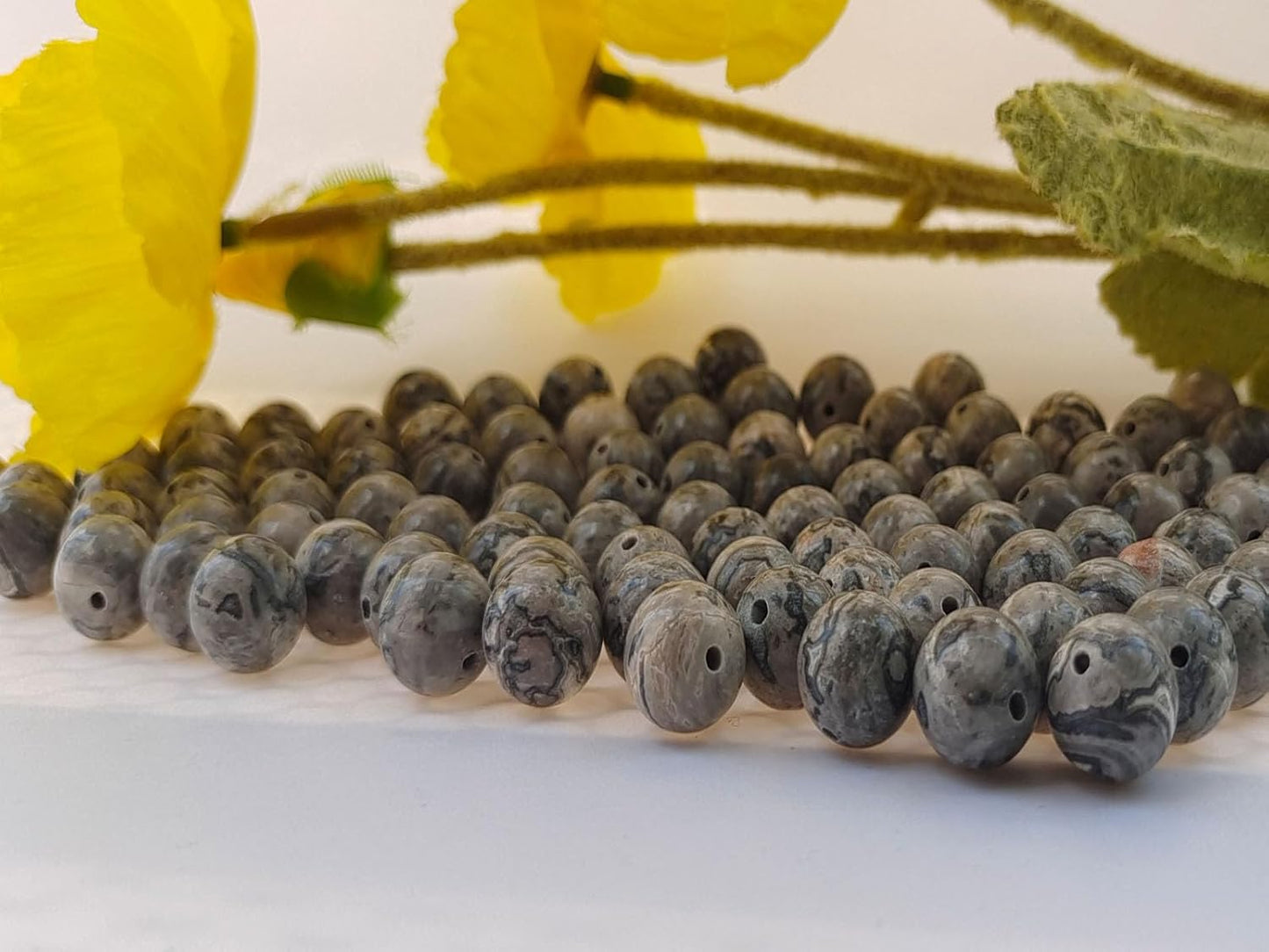 Stone Beads 10mm 60pcs Map Jasper Beads Round Loose Gemstones Beads for Bracelet Necklace Jewelry Making (10mm, 61012 Map Jasper)