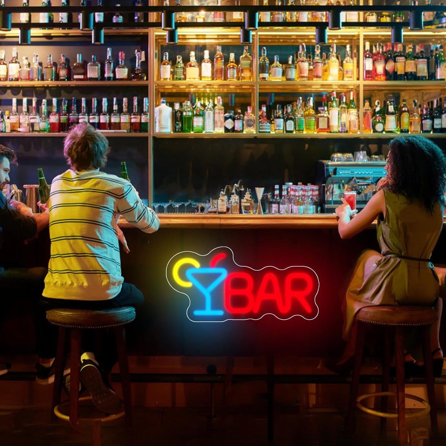 Bar Neon Sign Neon Bar Lights Bar Neon Signs for Home Bar LED Sign Bar Signs for Home Bar Wall Bar Lights for Home Bar Living Room Bistro Man Cave Party, 9.8"" x 4.8""