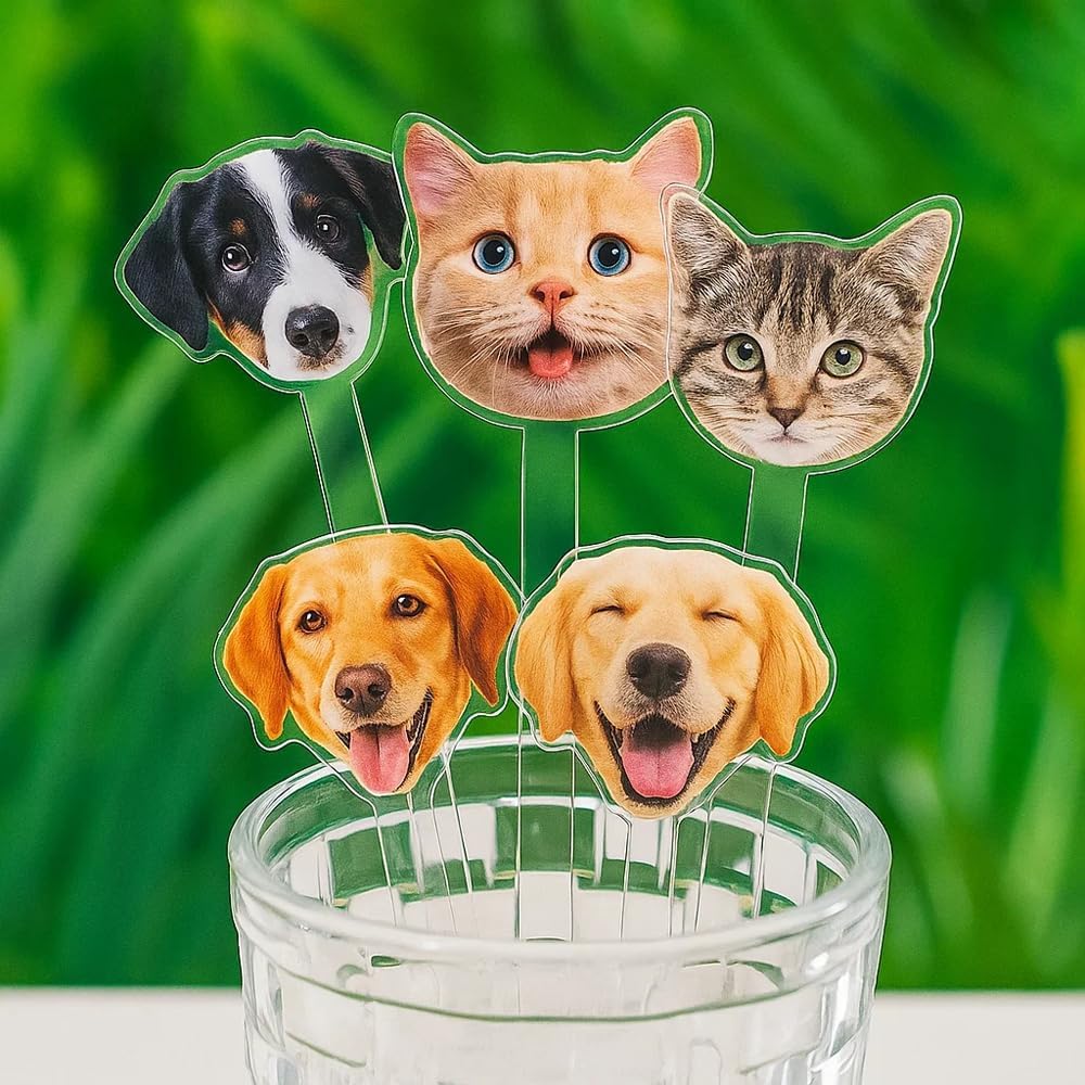 Personalized 50 pcs Wedding Pet Stir Sticks, Custom Double-Sided Dog Cat Stir Sticks, Wedding Acrylic Cocktail Drink Stirrer, Decor Birthday, Weddings, Retirement, Bachelorette Parties