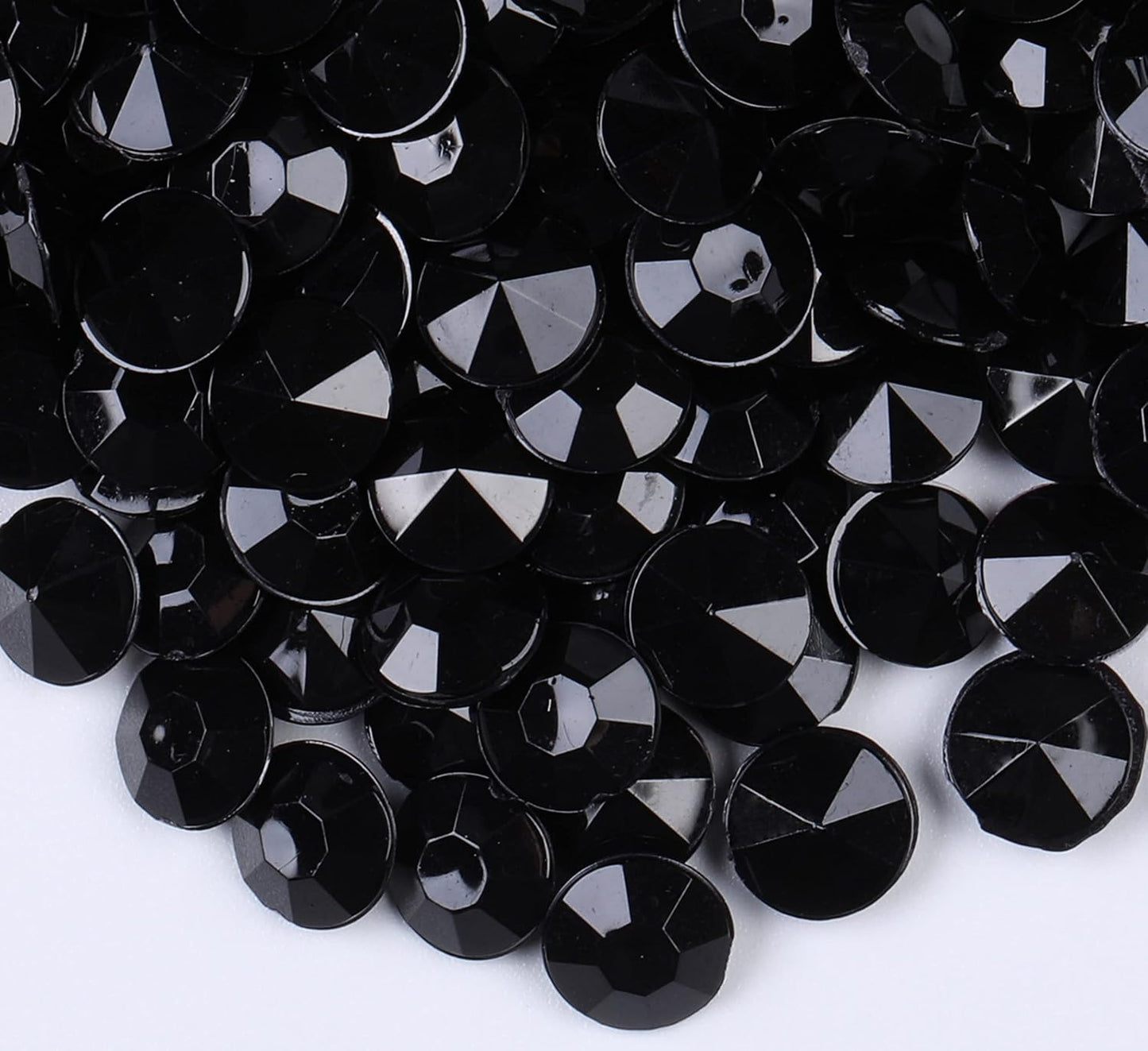1000pcs/ Pack Wedding Table Acrylic Diamond Scatter Crystals Confetti Acrylic Gems Vase Fillers Rhinestones for Wedding, Bridal Shower, Vase Beads Decorations (10mm, Black)