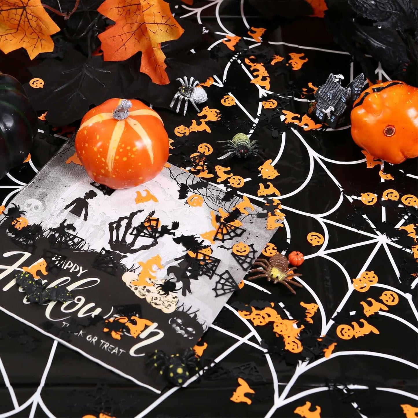 Halloween Bat and Spider Glitter Confetti, Pumpkin Decor Table Scatters 60g
