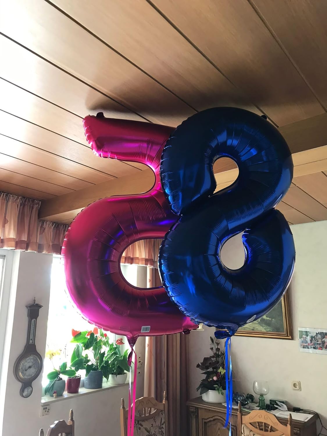 Large Night Blue 40 Inch Birthday Number 5 Balloon, Night Blue Five 5th 15 25 35 50 55 Birthday Anniversary Celebration Decorations, Foil Mylar Helium Numbers 5 Balloons Girl Boy Party Supplies