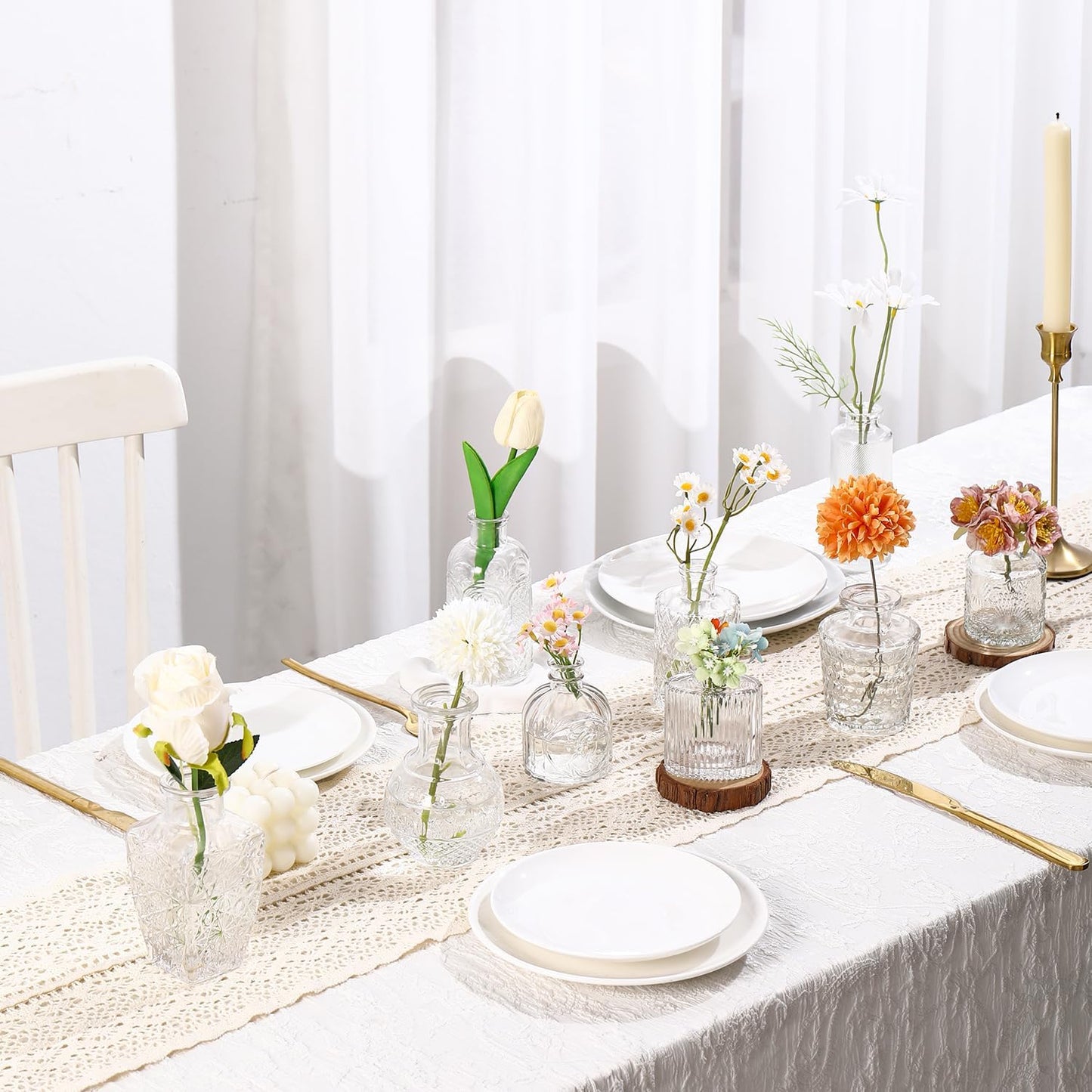 Bud Vases in Bulk 50, Glass Vases for Centerpieces, Small Vases for Flowers, Small Flower Vase for Centerpieces, Mini Vintage Vase, Clear Bud Vases for Wedding Table Decor