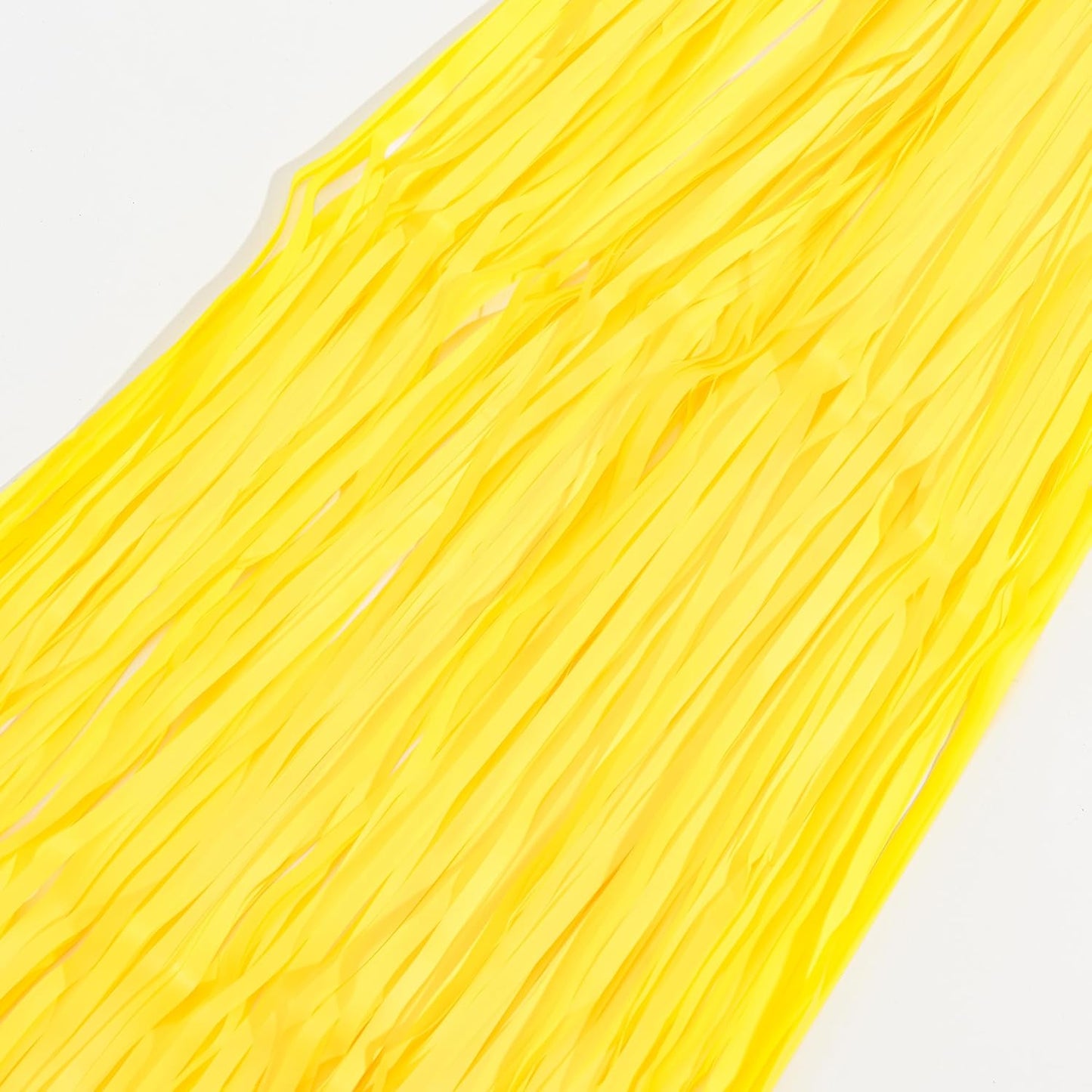 Yellow Streamers Party Backdrop - GREATRIL Foil Fringe for Pineapple/Lemon/Truck/Race Birthdays Party Decoration - 3.2ft X 8.2ft - 2 Packs