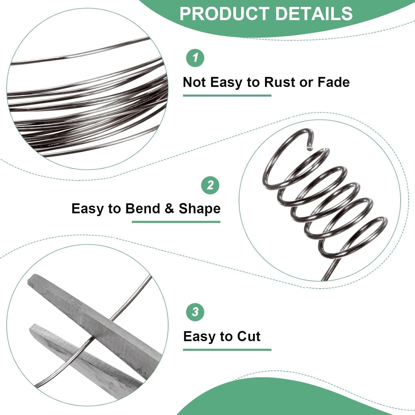 0.8 mm/20 Gauge Copper Wire for Jewelry Making, 7.5FT Copper Beading Craft Wire for Jewelry/Weaving/DIY Crafting/Planting, Color-Retaining [2.3 M, Metallic Black]