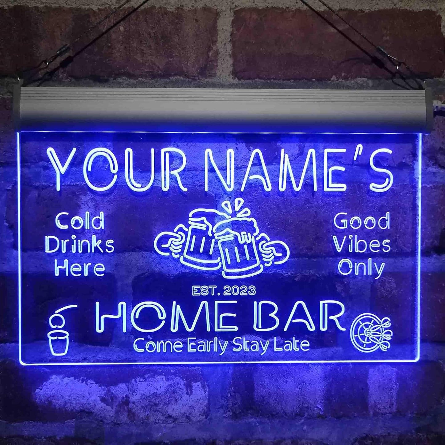 ADVPRO Personalized Your Name Custom Home Bar Beer Established Year Single Color LED Neon Sign 24 x 16 Inches st4s64-p11-tm-b