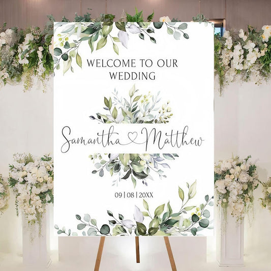 Personalized Welcome To Our Wedding Sign, Wedding Decorations, Greency Wedding Sign #4, Vesion 4