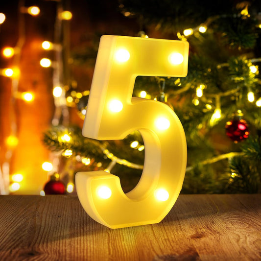 5th Birthday Decorations for Girls and Boys,5 Year Old Birthday Decorations for Centerpieces Table,Light Up Numbers 5 Sign Led for Party Backdrop Wall Decor for Wedding Anniversary Home