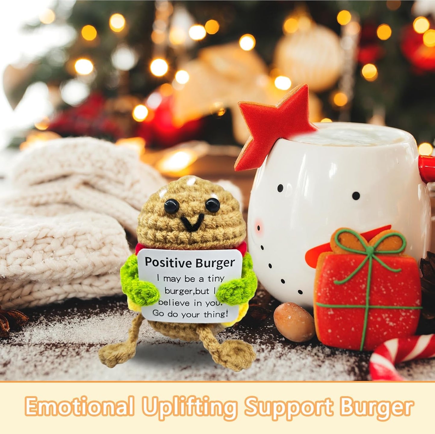 Birthday Gifts for Women Man-Emotional Cheer Support,Funny Handmade Hamburger Unique Cute Presents for Her Him Women Men Friend Coworker Family