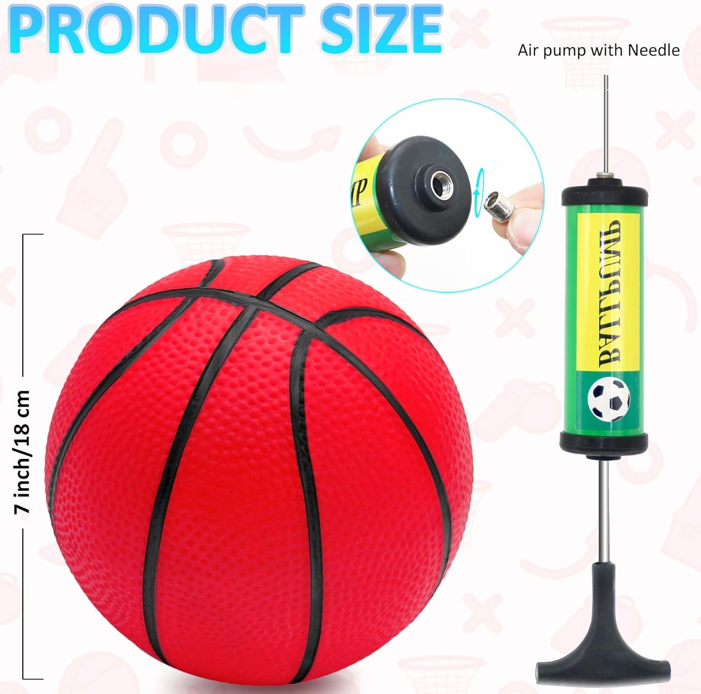 30Pcs 7" Mini Basketball Balls Bulk PVC Small Basketballs for Over The Door Basketball Hoop Games Party Favors Indoor Outdoor Play Adults Kids Pool Beach Colorful