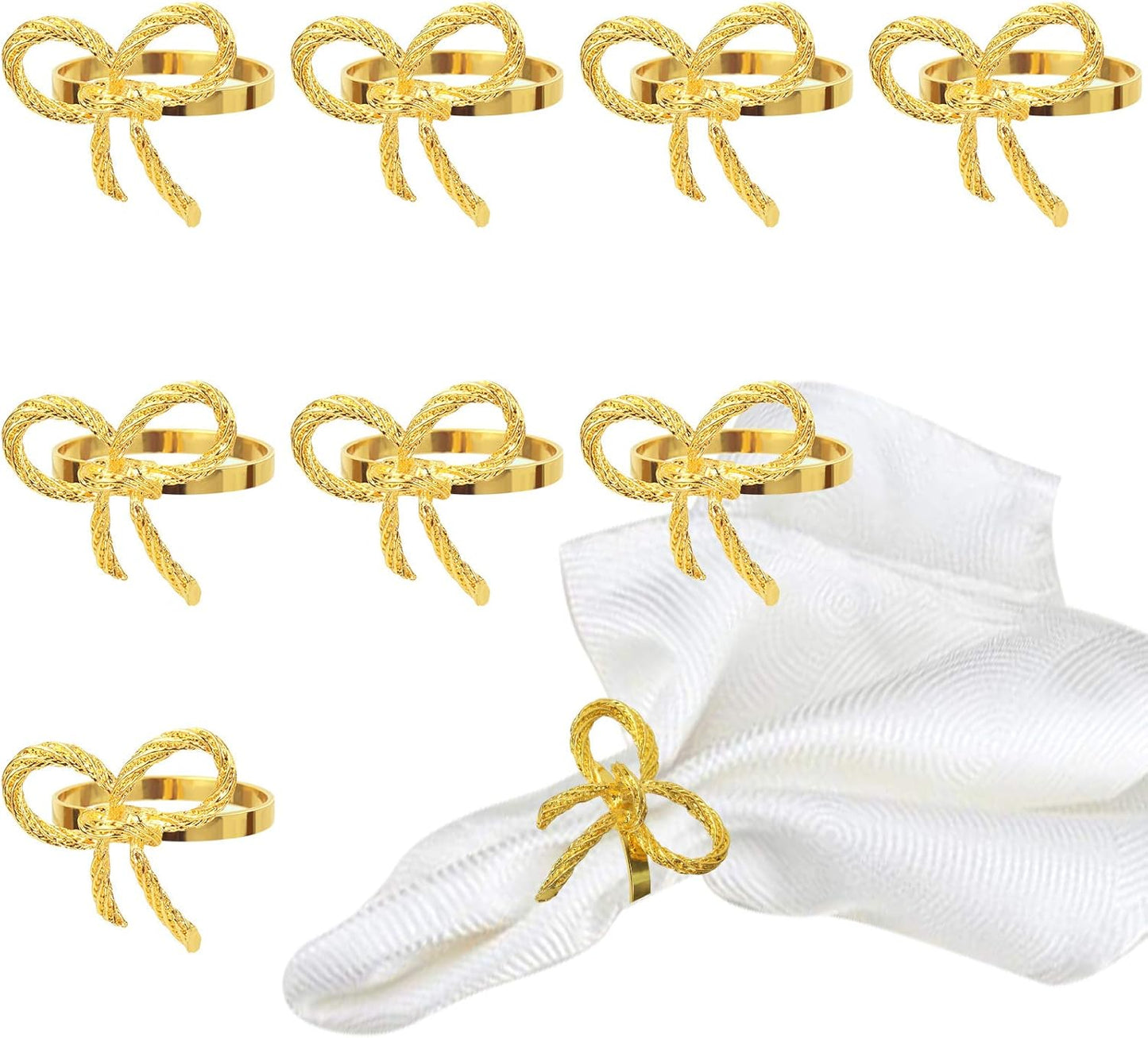 Pack of 18 Napkin Rings Alloy Hollow Out Flower Napkin Holder Dinning Table Napkin Ring for Dinner Parties Wedding Banquet Table Setting Family Gatherings Table Decor（Gold，18）