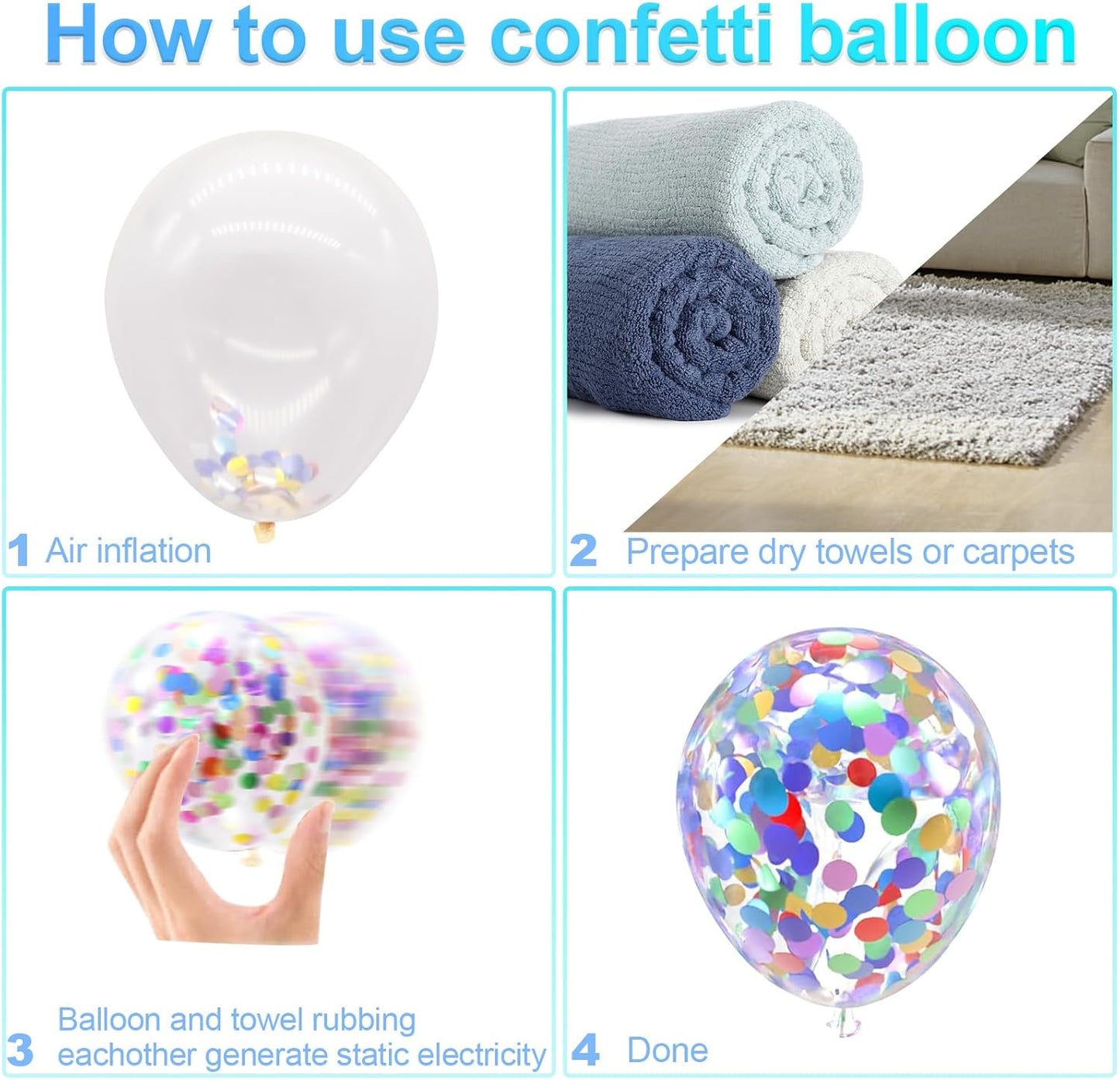 Bezente Rainbow Multicolor Confetti Latex Balloons - 60 Pack 12 inch Helium Colorful Confetti Balloons for Birthday Bridal Shower Wedding Party Decorations