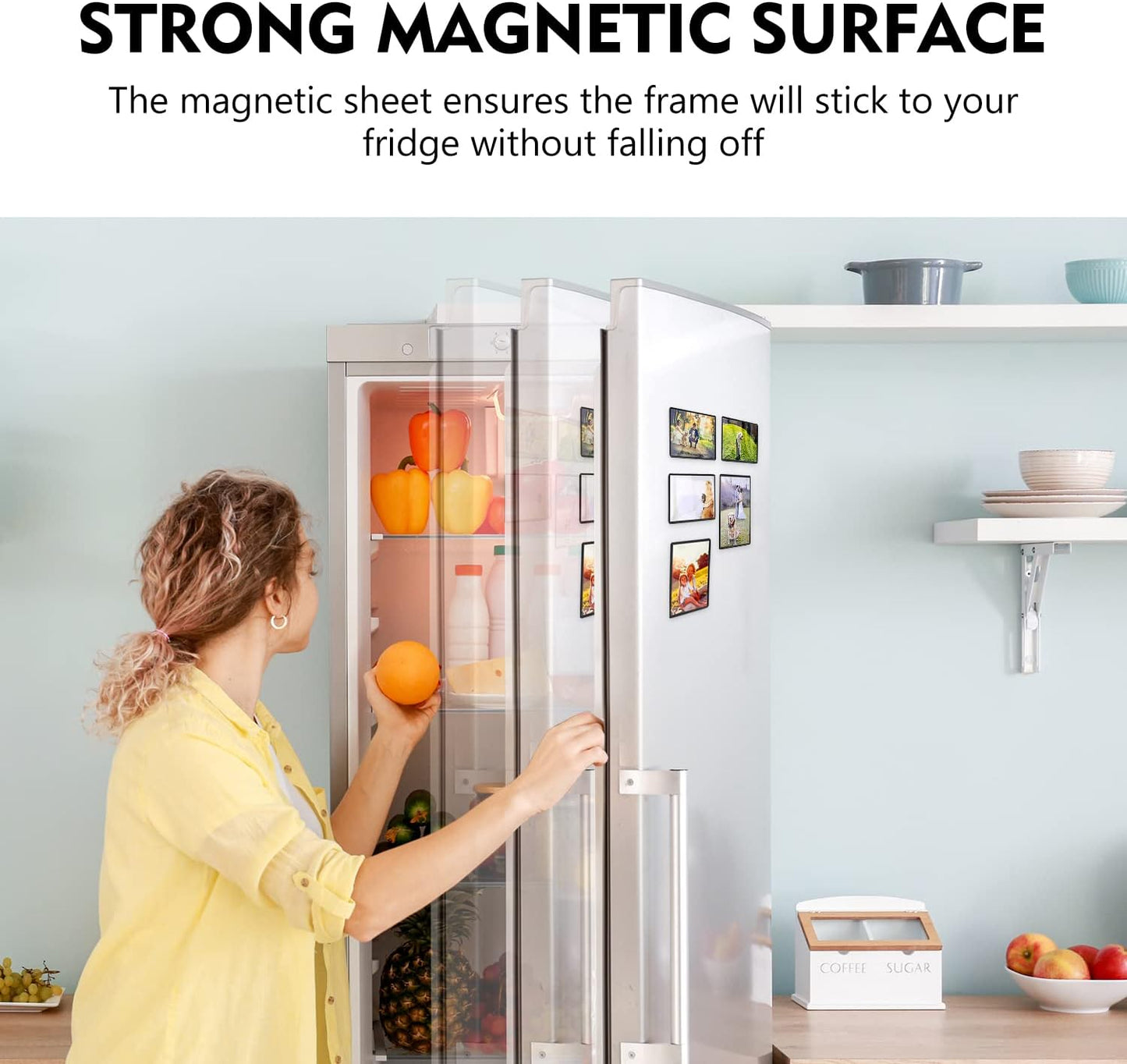 Magicfly Magnetic Photo Frame, Pack of 30, Fits 4 X 6 Inch Photos, Magnetic Picture Frame with Clear Photo Pocket for Refrigerator, Fridge, Office Cabinet, Black