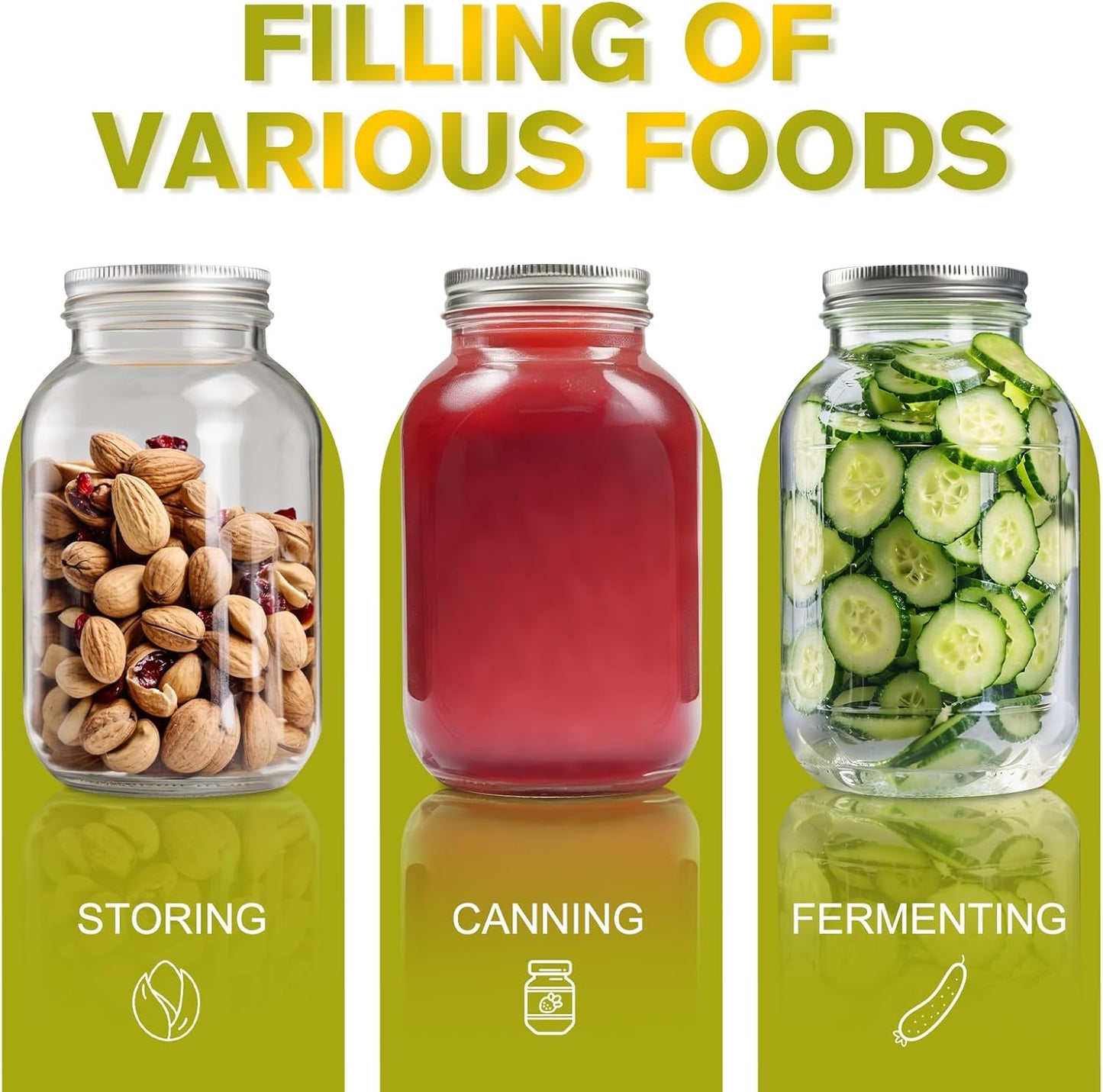 Glass Mason Jars, 4 Pack 8.5oz Clear Glass Regular Mouth Canning Jars with Lids for Sealing, Ideal for Food Storage, Snacks, Candies, Jam, Honey, Wedding Favors, Shower Favors, DIY Projects