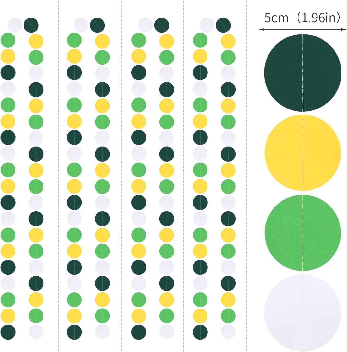 Yellow Green White Party-Decorations Garland - 52Ft Spring Summer Hanging Paper Streamers Banner, Graduation Birthday Wedding Engagement Baby Shower Garden Tea Party Decor Ouruola