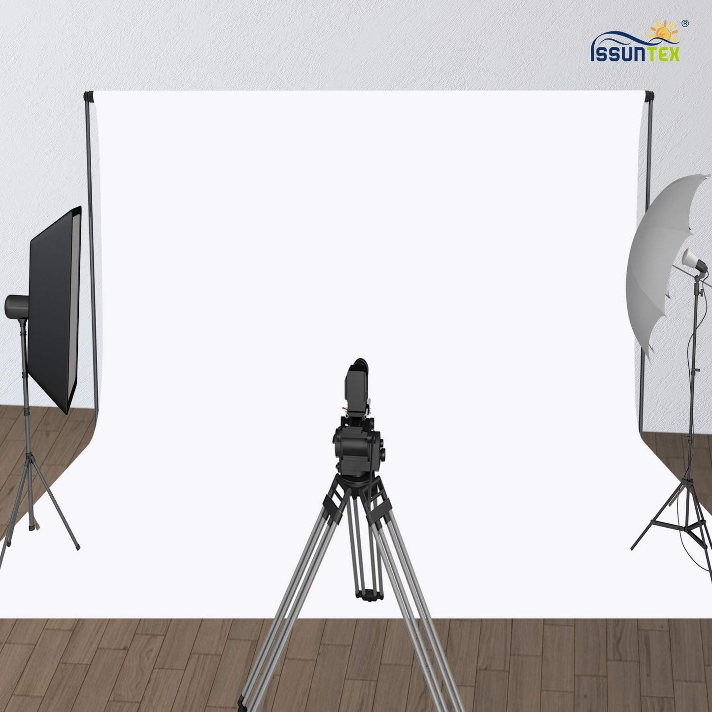 ISSUNTEX 10X10 ft/3X3 Meters Background Photo Backdrop, Photo Studio, Collapsible High Density Screen for Video Photography and Television-White