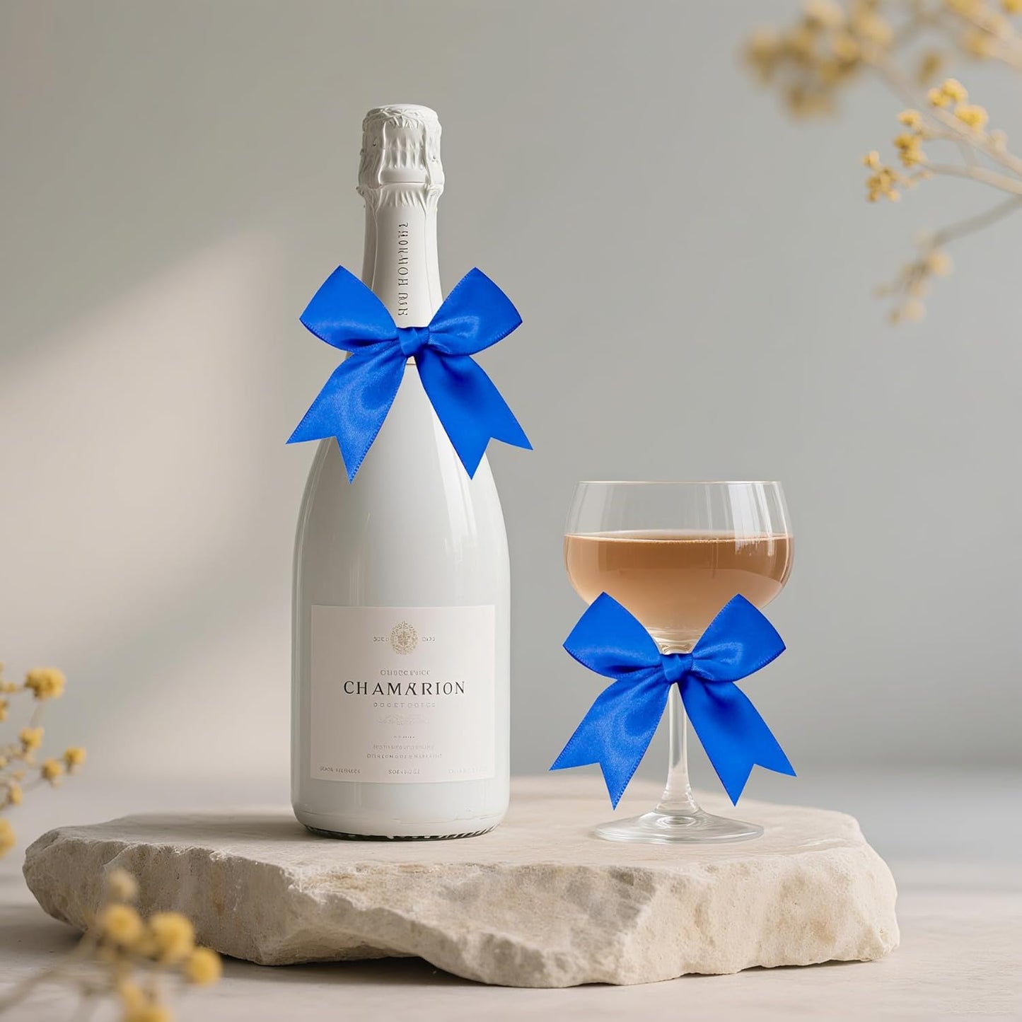 50 PCS Twist Tie Bows Satin Ribbon Bows 3.3 Inch Gift Wrap Bows Craft Bows for Gift Wrapping, Party Decorations Gifts Bag DIY Treat Bags Wedding Decor Baby Shower Christmas (Royal Blue)