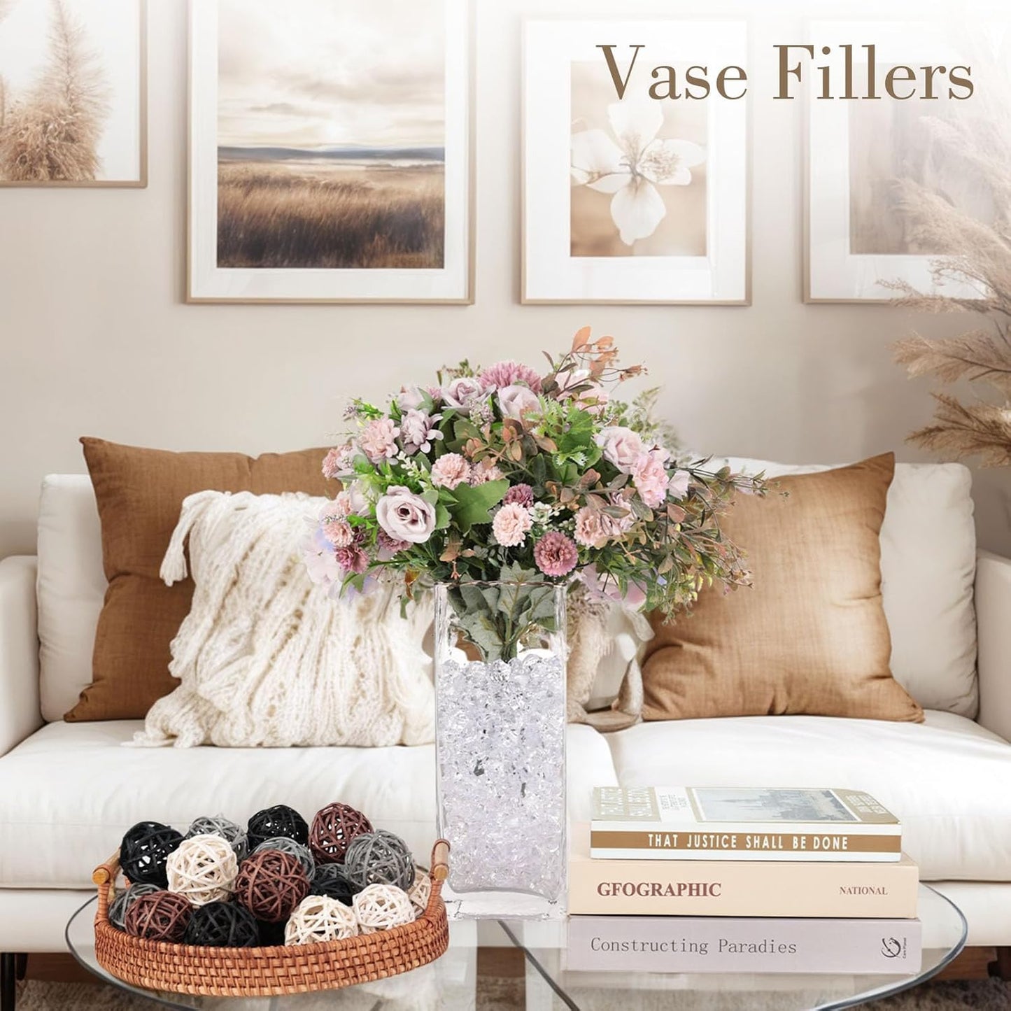 DomeStar Fake Ice, 150PCS Fake Diamonds, Plastic Diamonds Acrylic Rocks Vase Fillers for Centerpieces Wedding Party Table Scatter Food Display